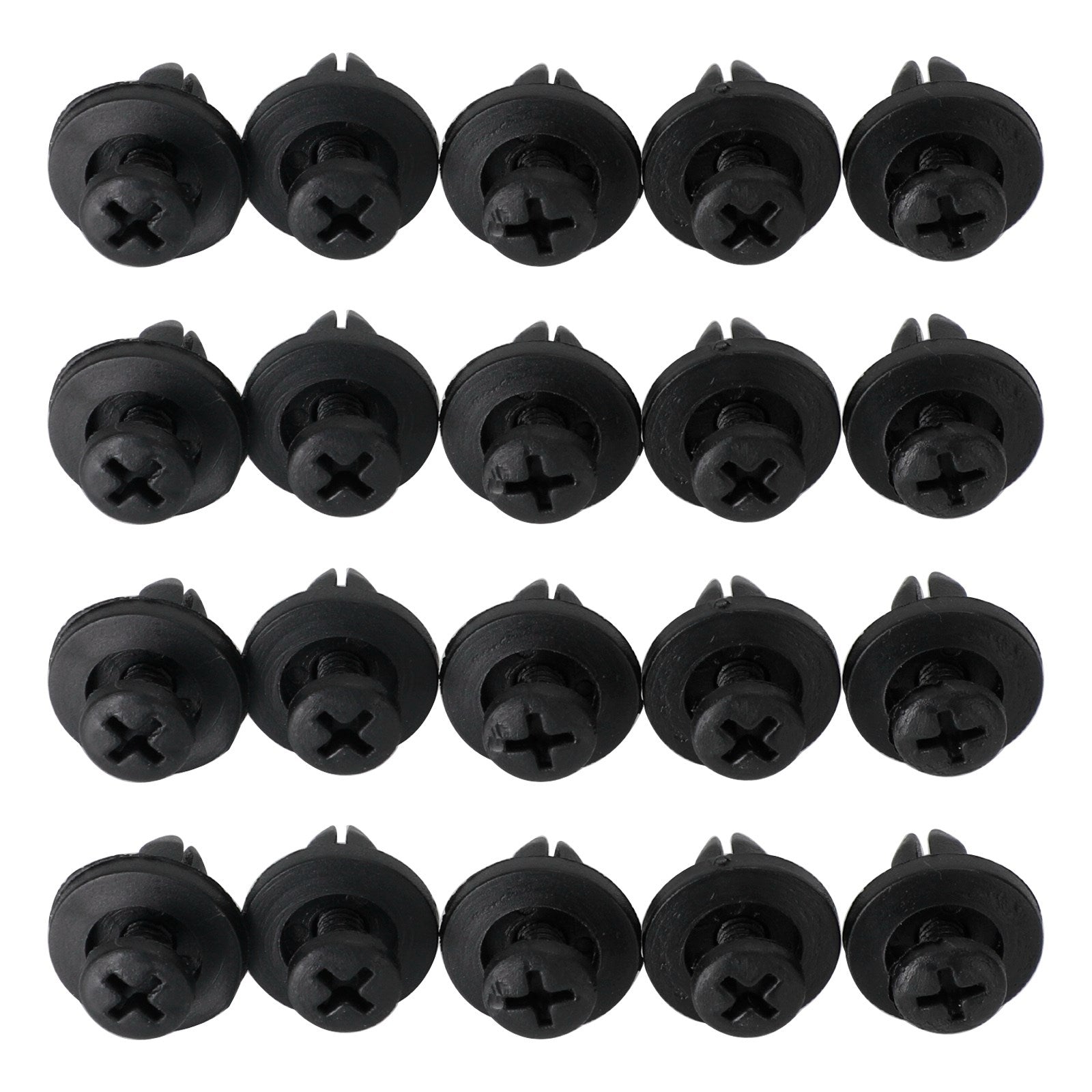 20 Pack 6mm Verkleidungsscheibe Trimmclips Schraube in Nieten Clip Motorrad Universal