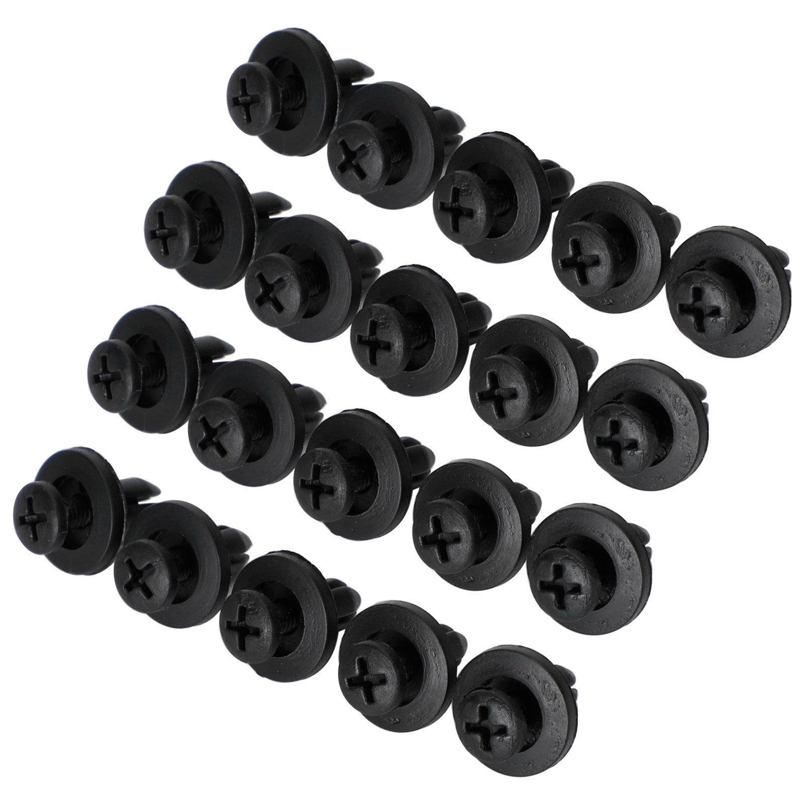 20 Pack 6mm Verkleidungsscheibe Trimmclips Schraube in Nieten Clip Motorrad Universal