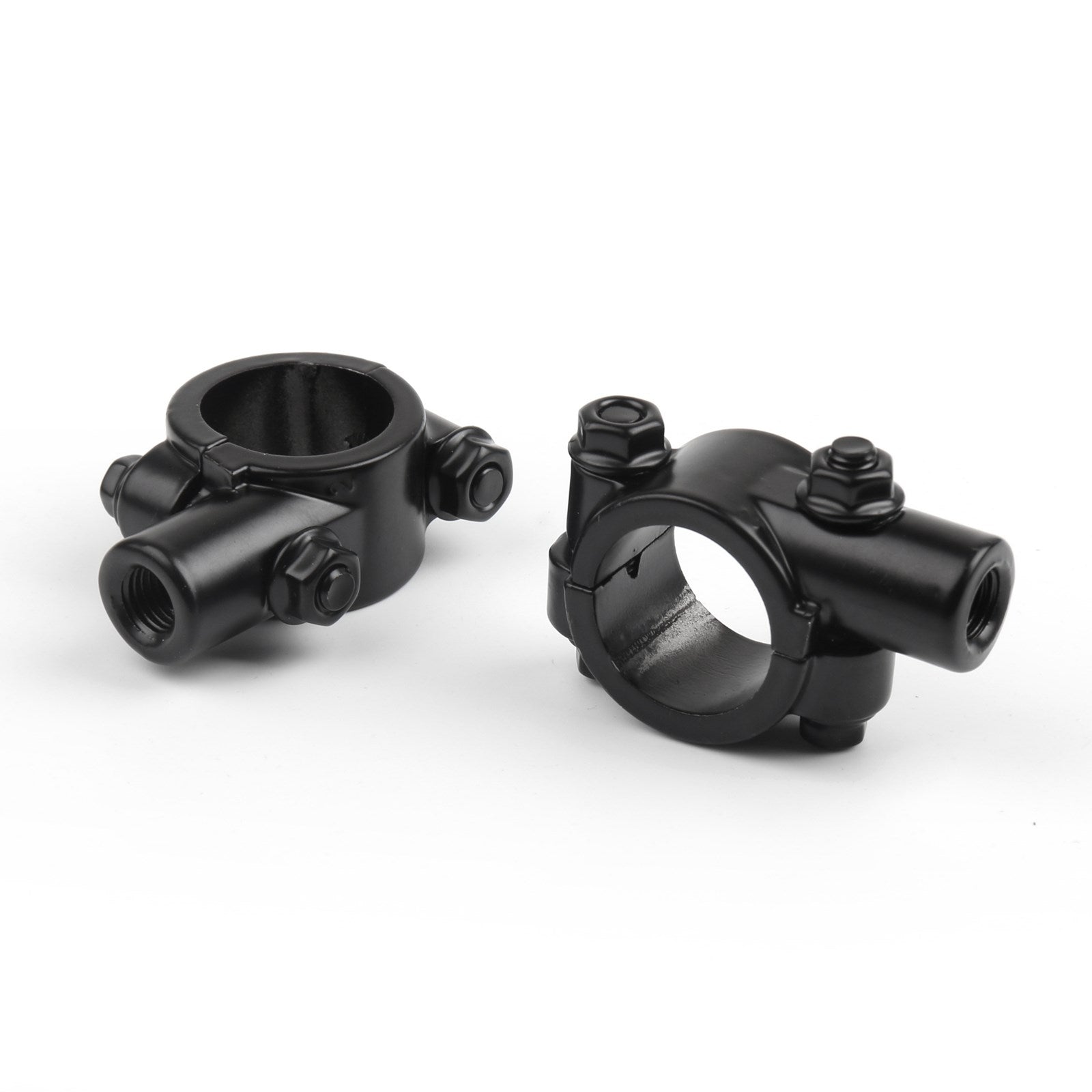 Adaptador de abrazadera de soporte de espejo de rosca de 10MM para manillar de motocicleta y bicicleta, color negro