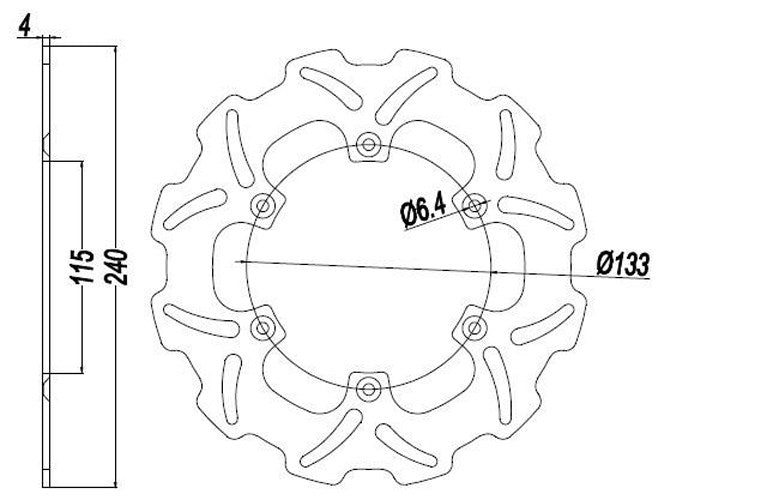 Yamaha YZ125 YZ250 YZ450F WR125 WR250 WR450F 98-01 Ajuste de disco do rotor do freio traseiro