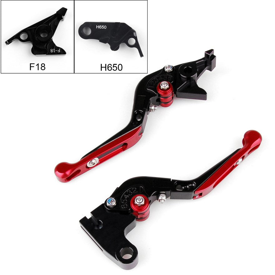 2014-2015 Honda CBR/CB650F Adjustable Folding Extendable Brake Clutch Levers Red
