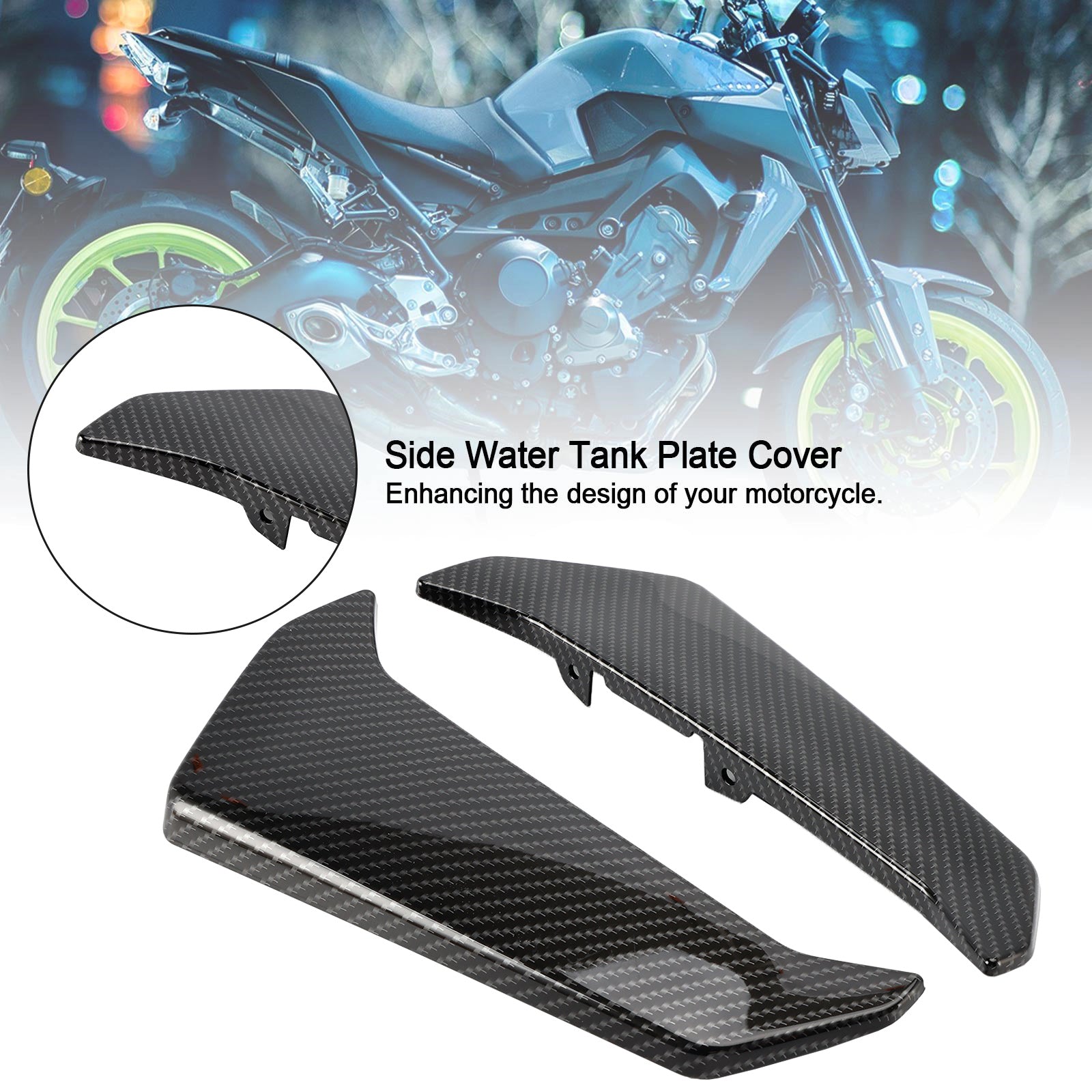 Carbon Side Water Tank Plate Cover Fairing For Yamaha MT-09 FZ09 2017-2021 Generic
