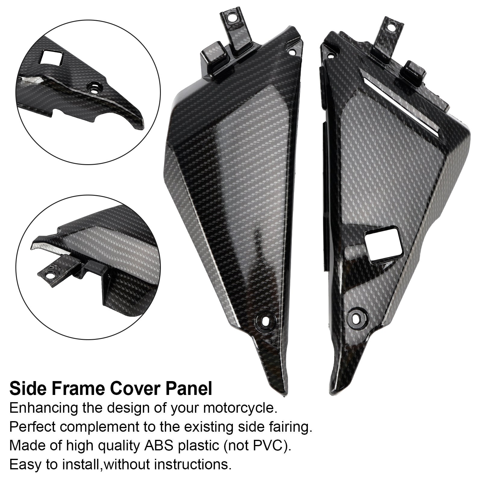 Painel de tampa lateral de carbono Capuz de carenagem para Kawasaki Z650 Ninja 650 2017-2020 genérico