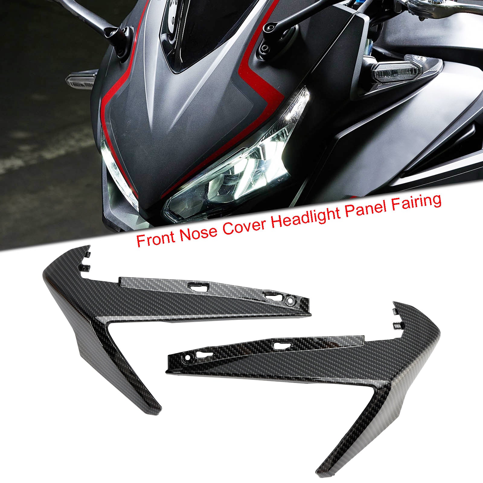 Front Nose Cover Forlight Panel Fairing til Honda CBR500R 2019-2021 Carbon