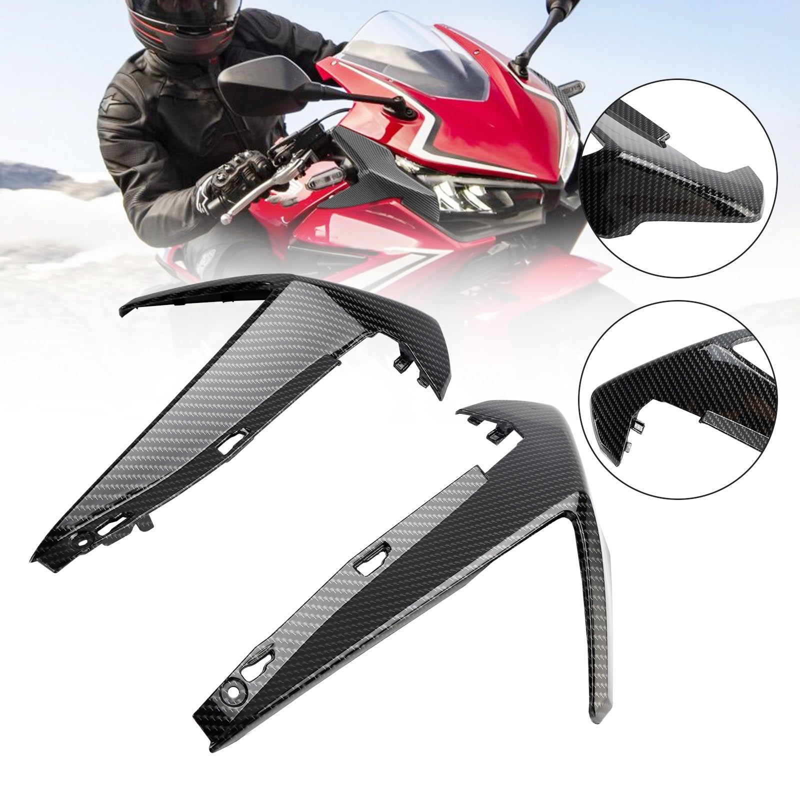 Front Nose Cover Forlight Panel Fairing til Honda CBR500R 2019-2021 Carbon
