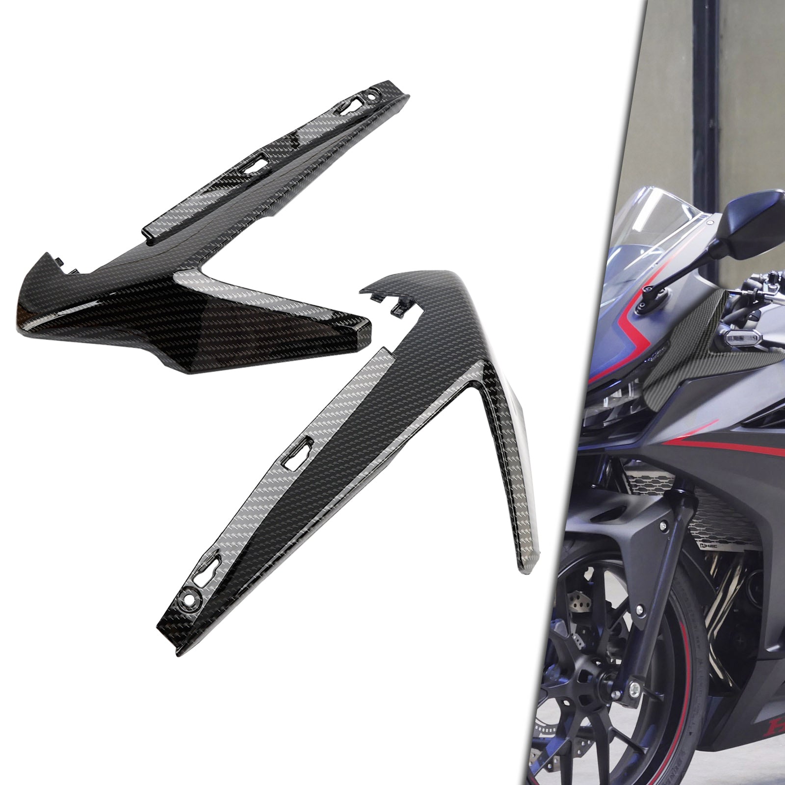 Front Nose Cover Forlight Panel Fairing til Honda CBR500R 2019-2021 Carbon