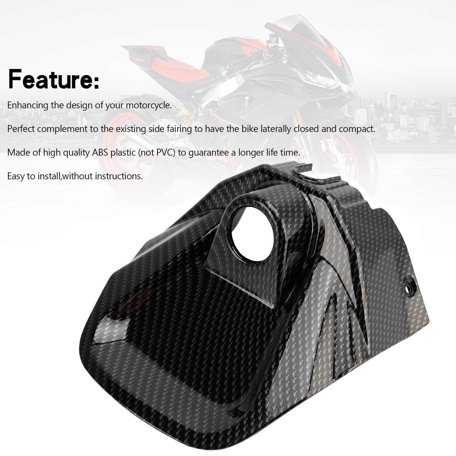 Carenado de llave de encendido de cubierta de tanque delantero de Carbono para Aprilia RS 660 2020-2022