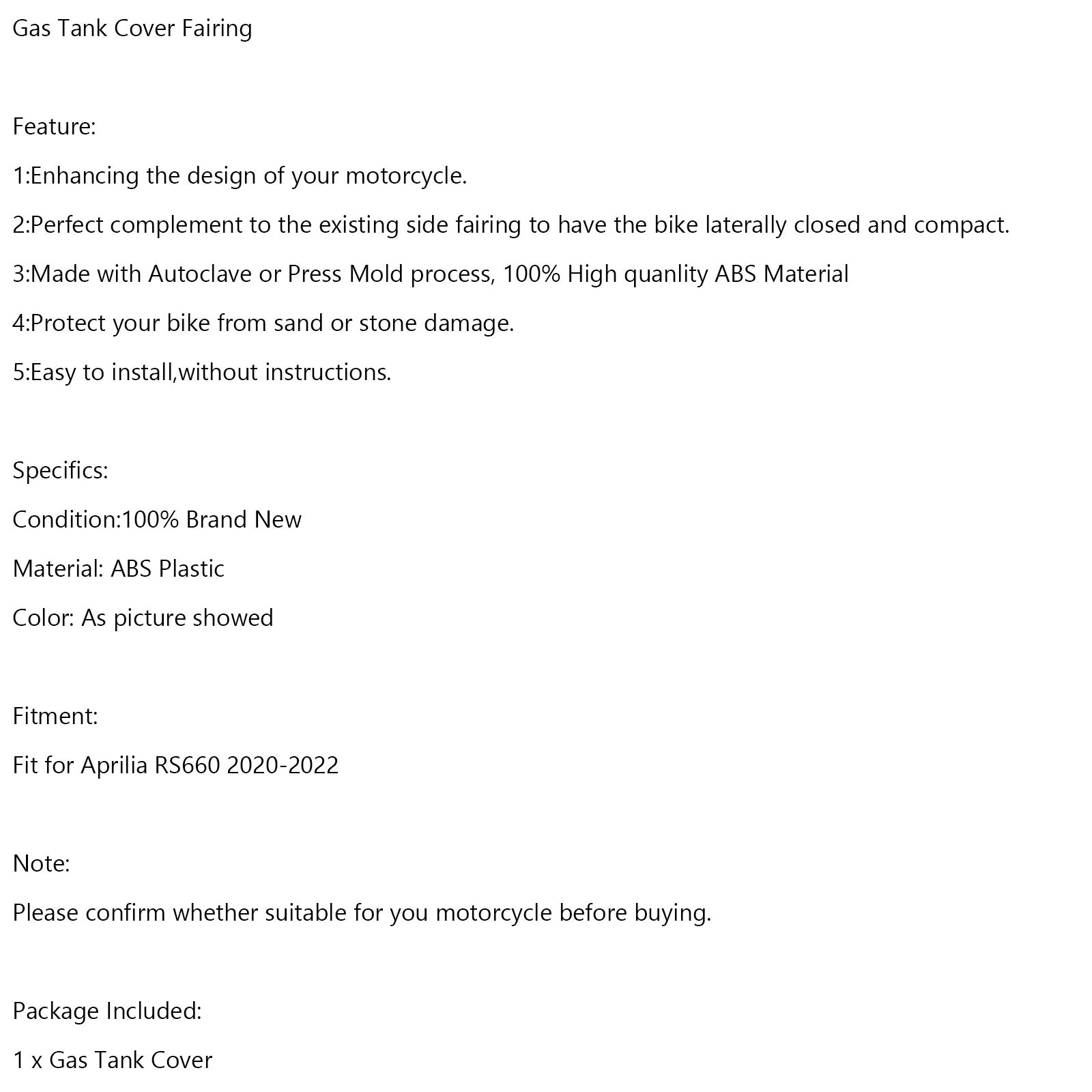 20-24 Aprillia Rs 660 RS660 Zbiornik gazu osłony osłony osłony osłony obrońcy