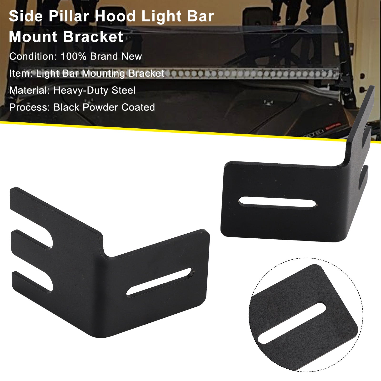 Honda Pioneer 700 1000 Side Pillar Hood Light Bar Mount Bracket