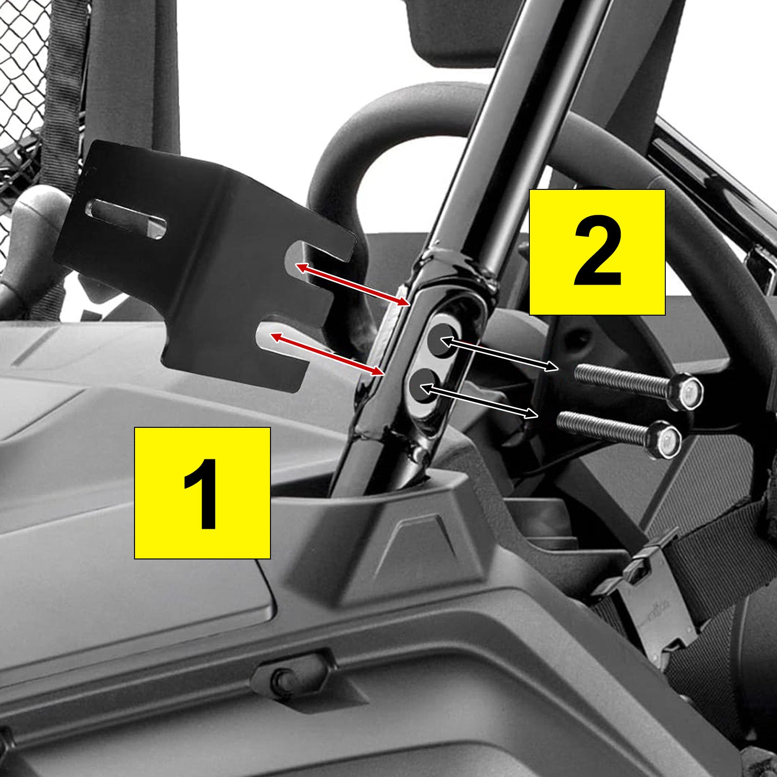 Honda Pioneer 700 1000 Side Pillar Hood Light Bar Mount Bracket