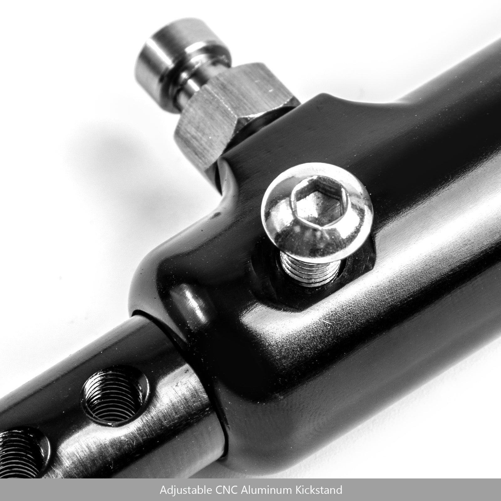 Soporte lateral de aluminio CNC pata de cabra ajustable para Kawasaki Z900RS 2018 negro