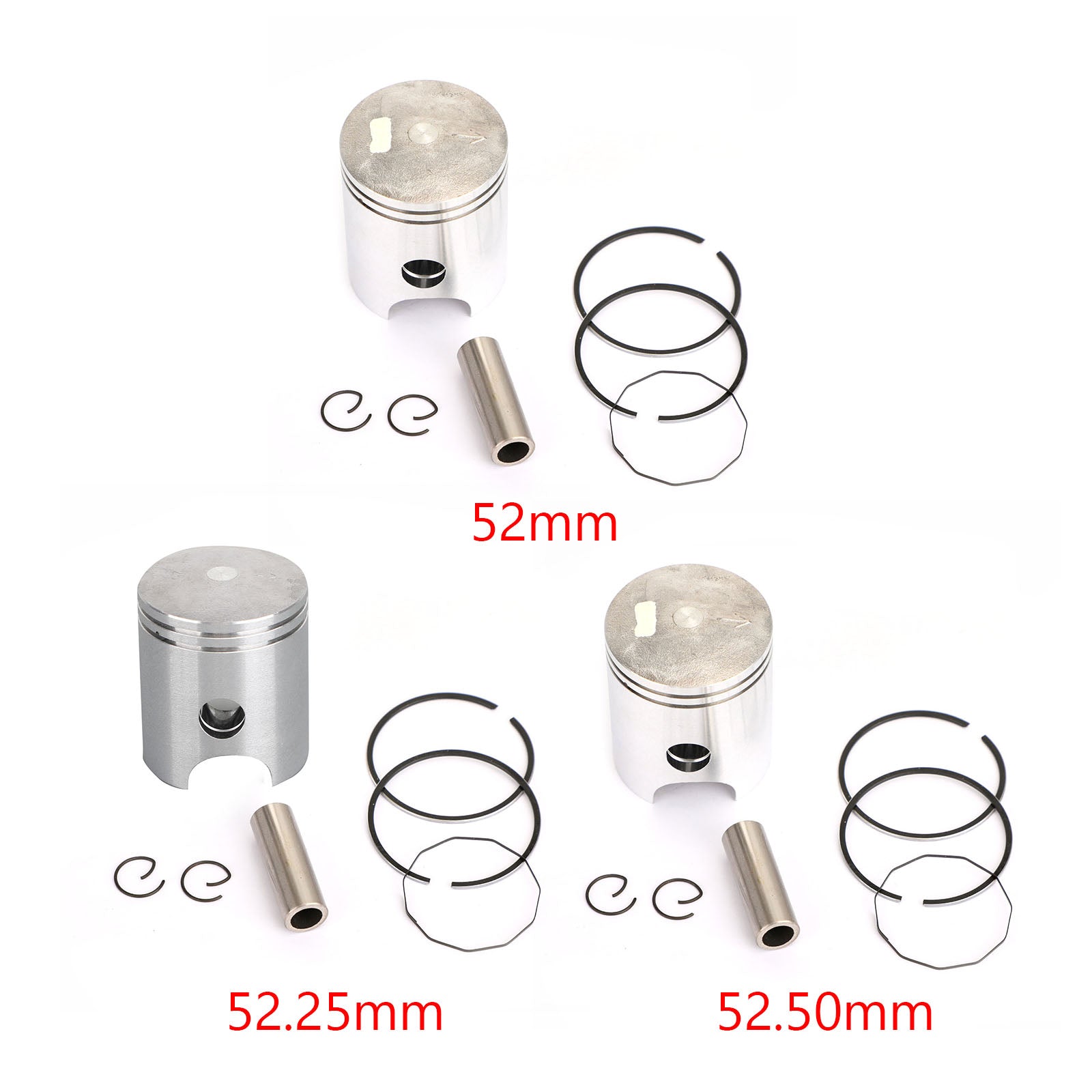 Piston Pin Ring Set STD / +0.25 / +0.50 Bore Size Fit for Yamaha YB 100 / AG 100 / DX 100 / LT2 LT3 100