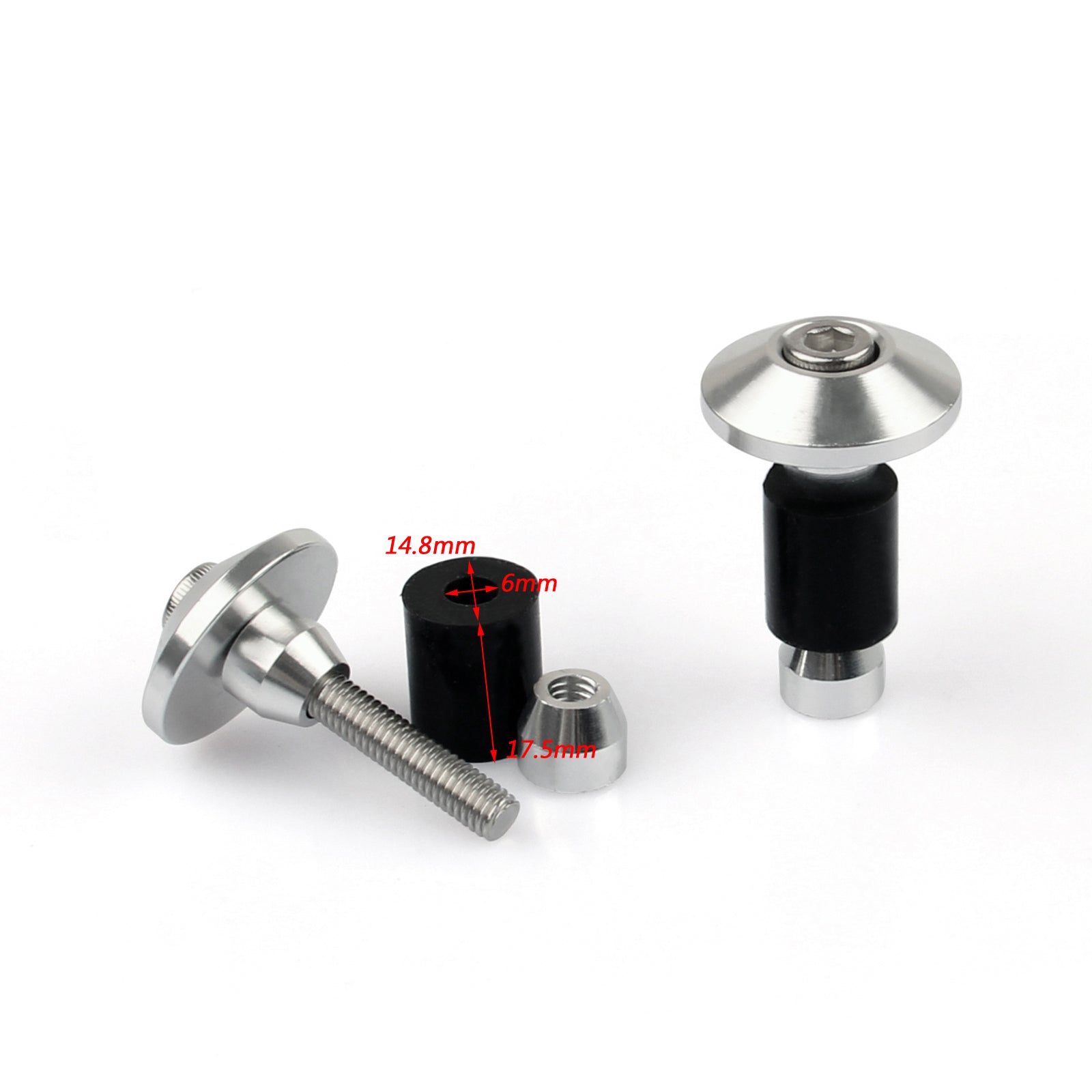 Motocicleta Universal Street Bike 7/8" Manoplas de guidão Tampões de extremidade de barra