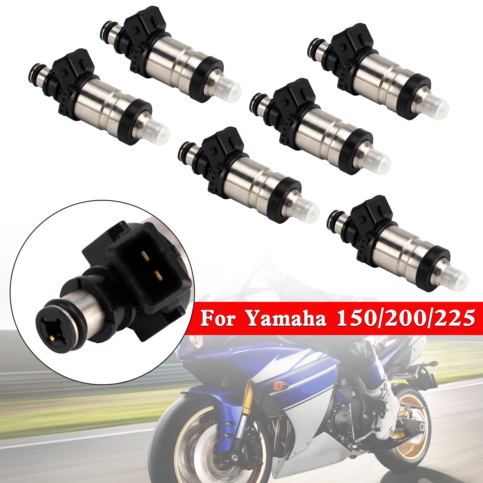 Yamaha 150/200/225 HP 2 Stroke 6pcs Inyector de combustible 65L-13761-00-00 genérico