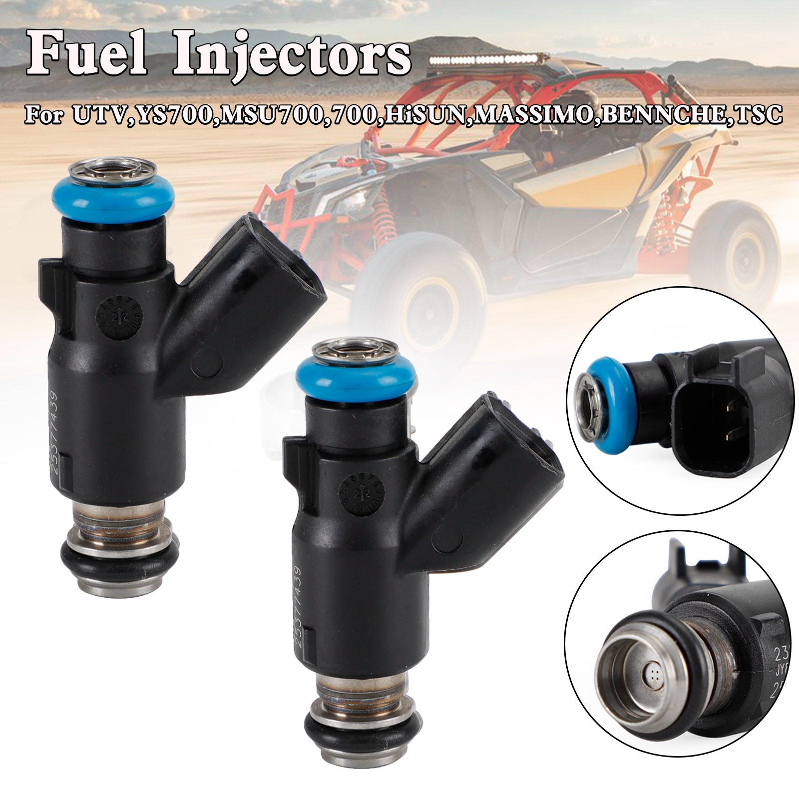 2PCS Fuel Injector For HiSun EFI 700 ATV UTV 16400-007C-0000 ,25160-F39-000, 358800001 25377439