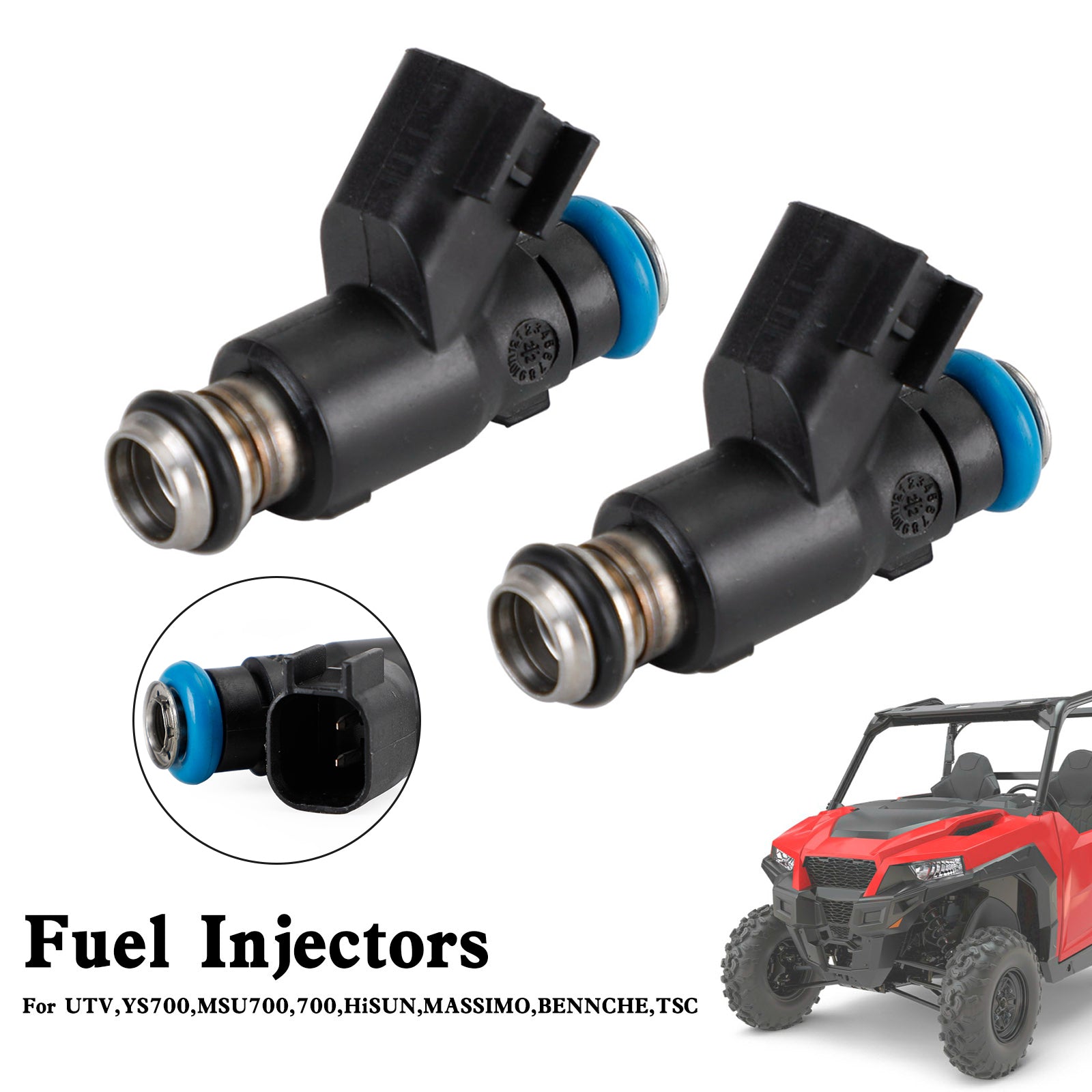 2PCS Fuel Injector For HiSun EFI 700 ATV UTV 16400-007C-0000 ,25160-F39-000, 358800001 25377439