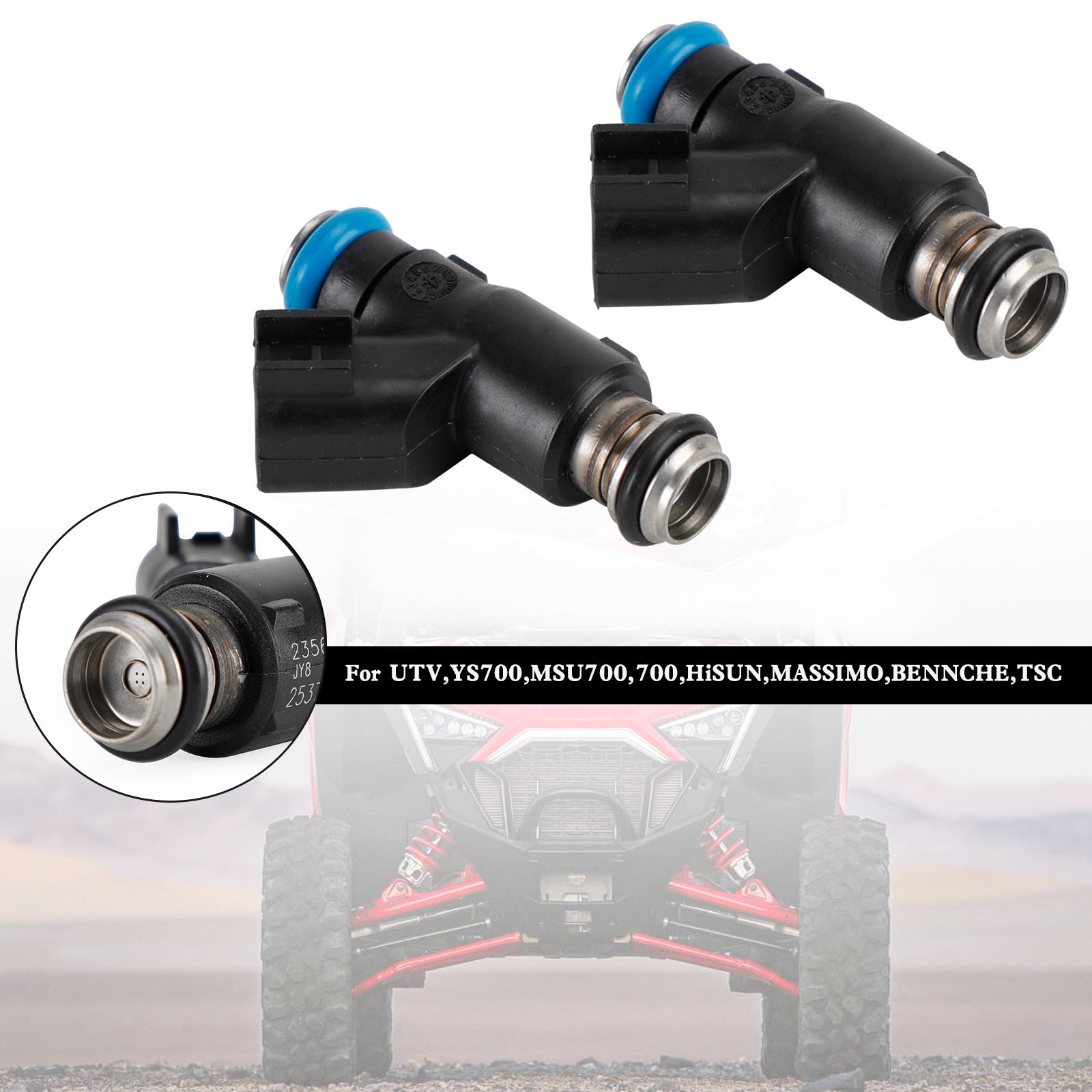 2PCS Fuel Injector For HiSun EFI 700 ATV UTV 16400-007C-0000 ,25160-F39-000, 358800001 25377439