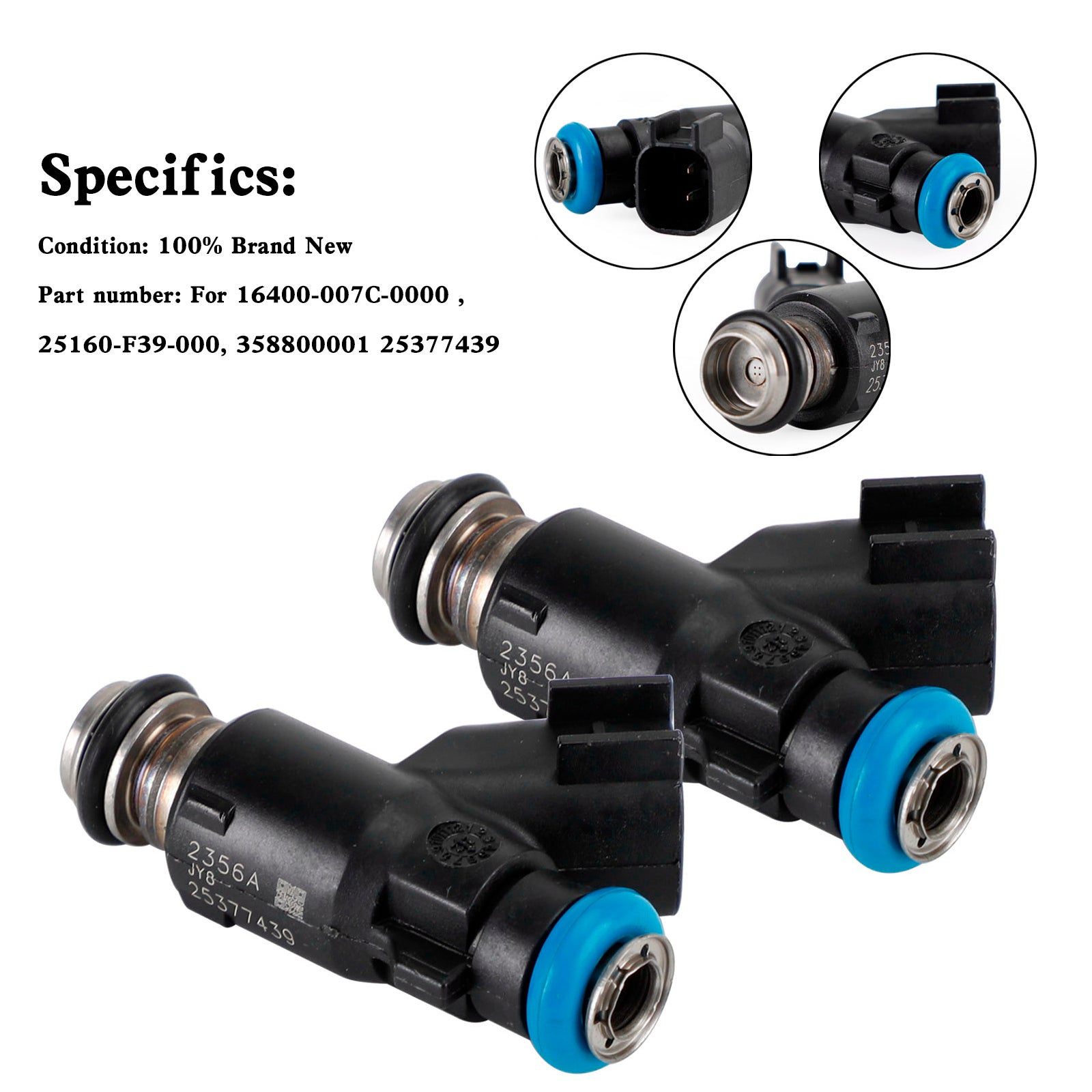 2PCS Fuel Injector For HiSun EFI 700 ATV UTV 16400-007C-0000 ,25160-F39-000, 358800001 25377439