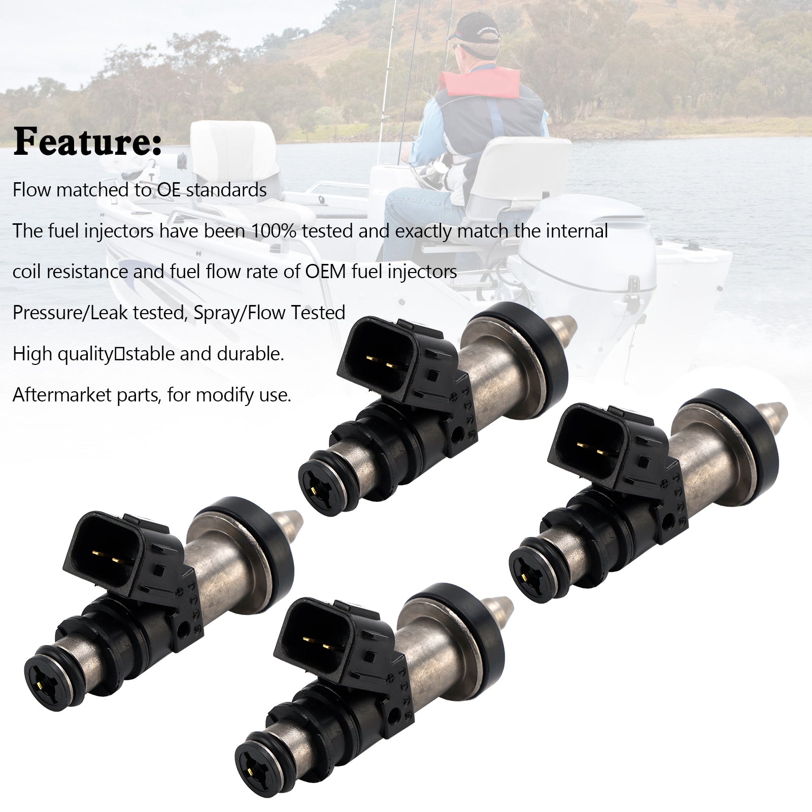 4PCS 16406-ZW5-000 Fuel Injectors For Honda Outboard MP7770 4 Stroke BF115-130HP