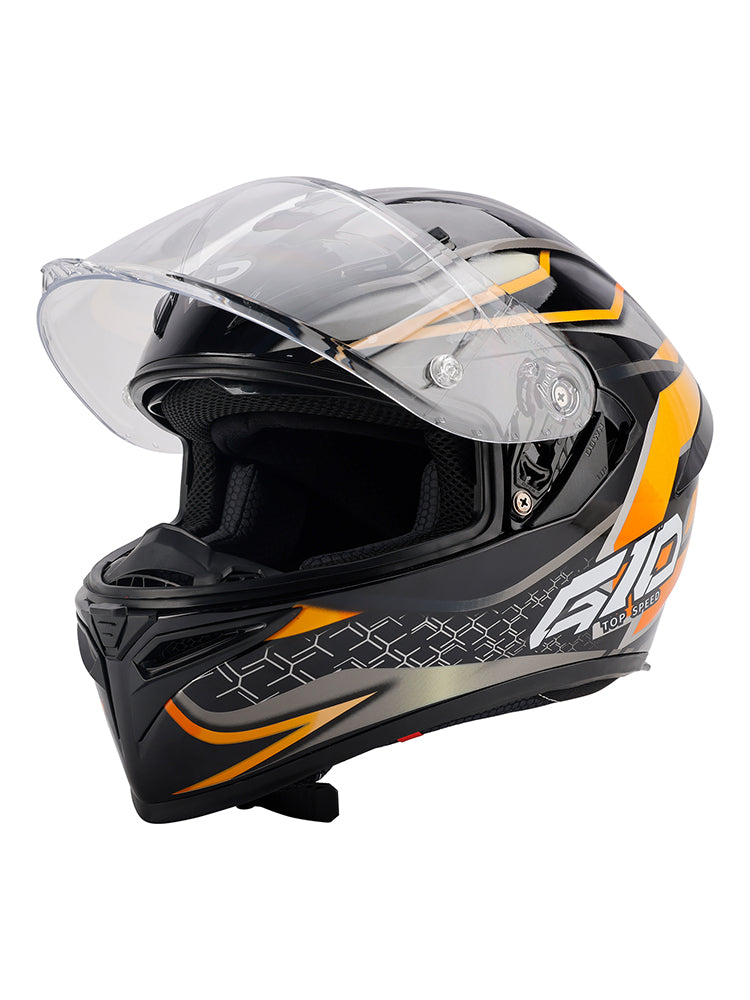 Amotopart DOT Motorcycle Helmet Adult Street Full Face Orange