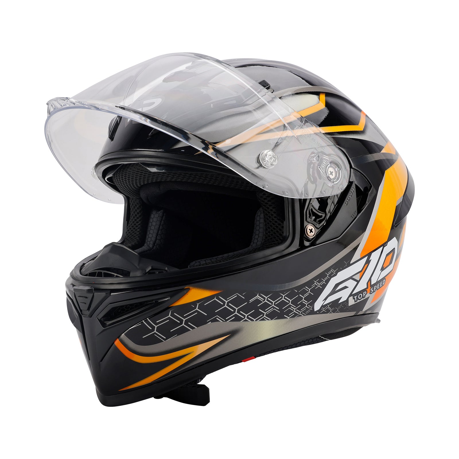 Amotopart DOT Motorcycle Helmet Adult Street Full Face Orange