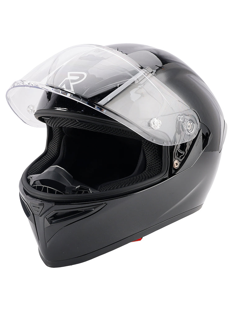 Amotopart DOT Motorcycle Helmet Adult Street Full Face Gloss Black