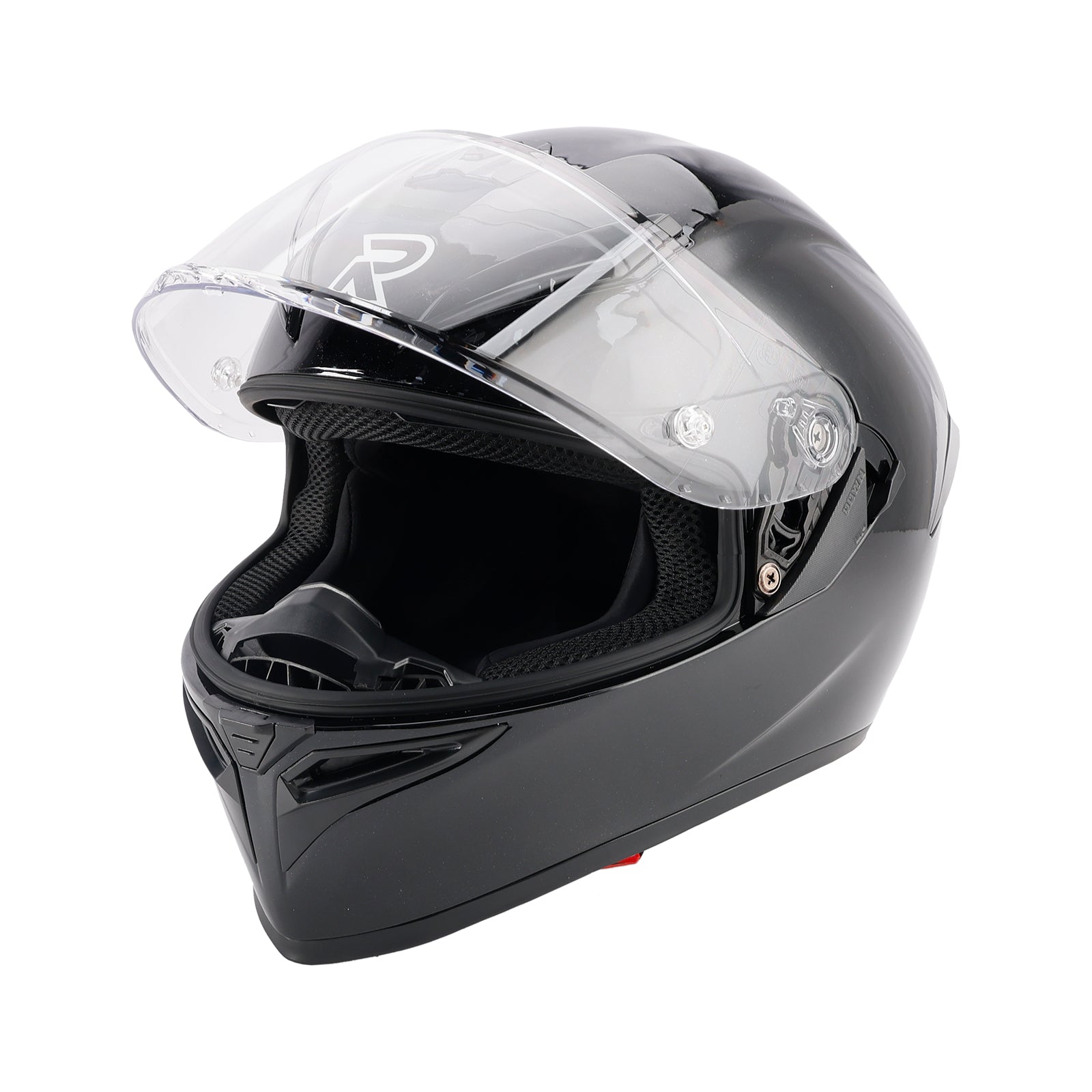 Amotopart DOT Motorcycle Helmet Adult Street Full Face Gloss Black