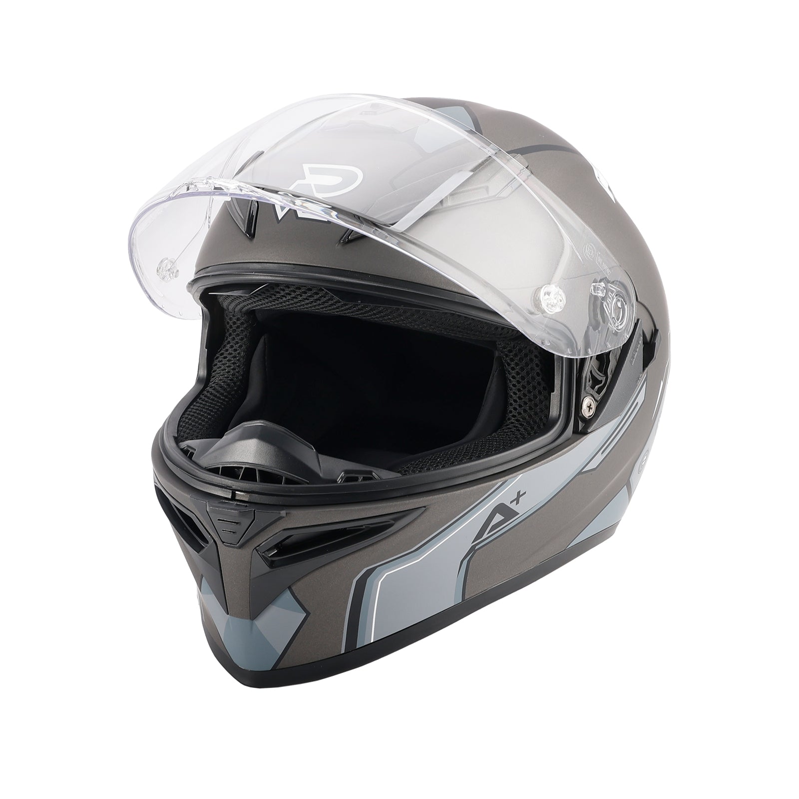 Amotopart DOT Motorcycle Helmet Adult Street Full Face Gray White