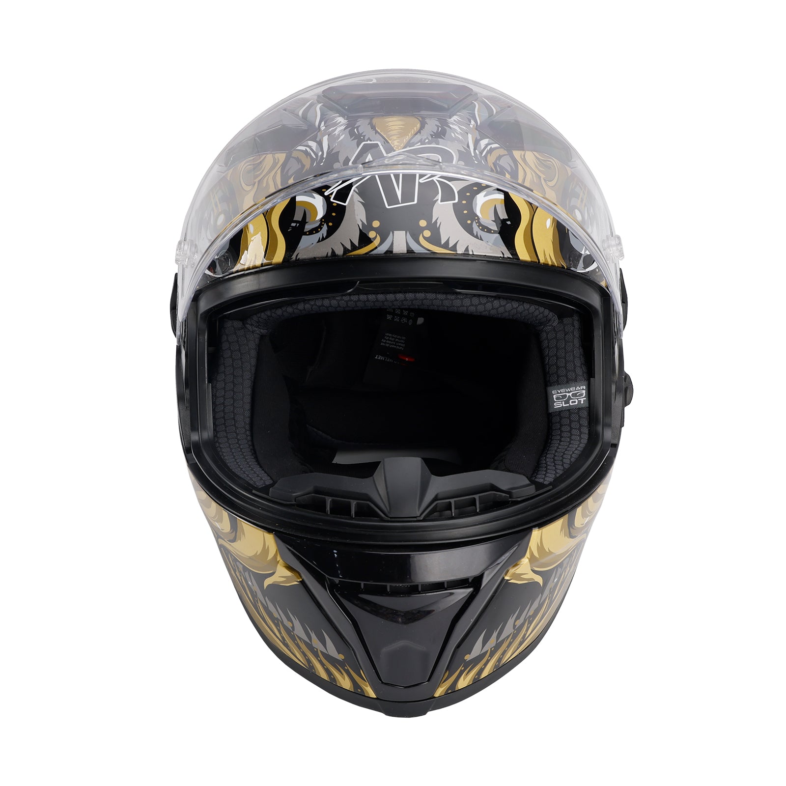 Amotopart DOT Motorcycle Helmet Adult Street Full Face Black gold