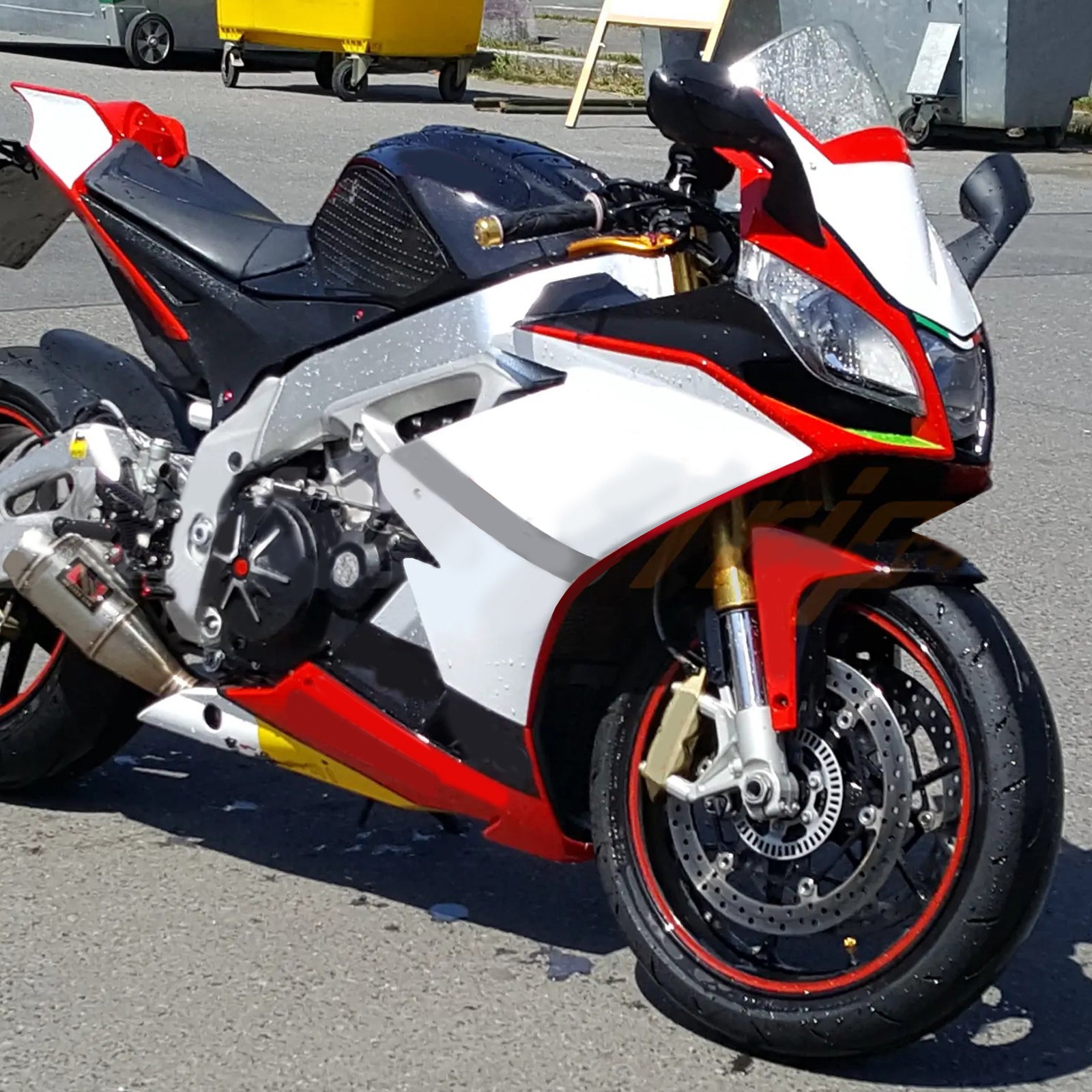 Amotopart 2009-2015 RSV4 1000 Aprilia White & Red Style4 Fairing Kit