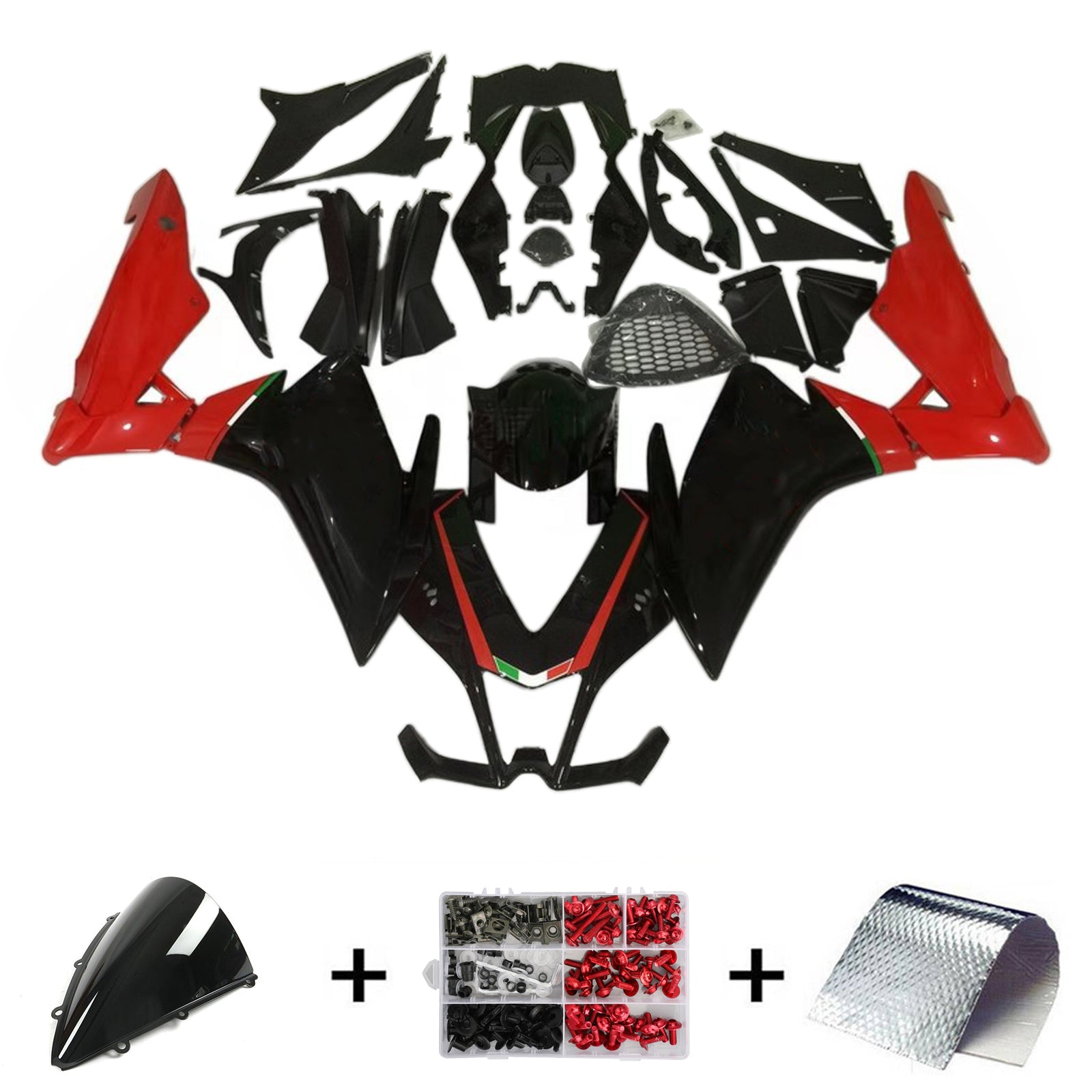 Amotopart 2009-2015 RSV4 1000 Aprilia Red&Black Style4 Fairing Kit