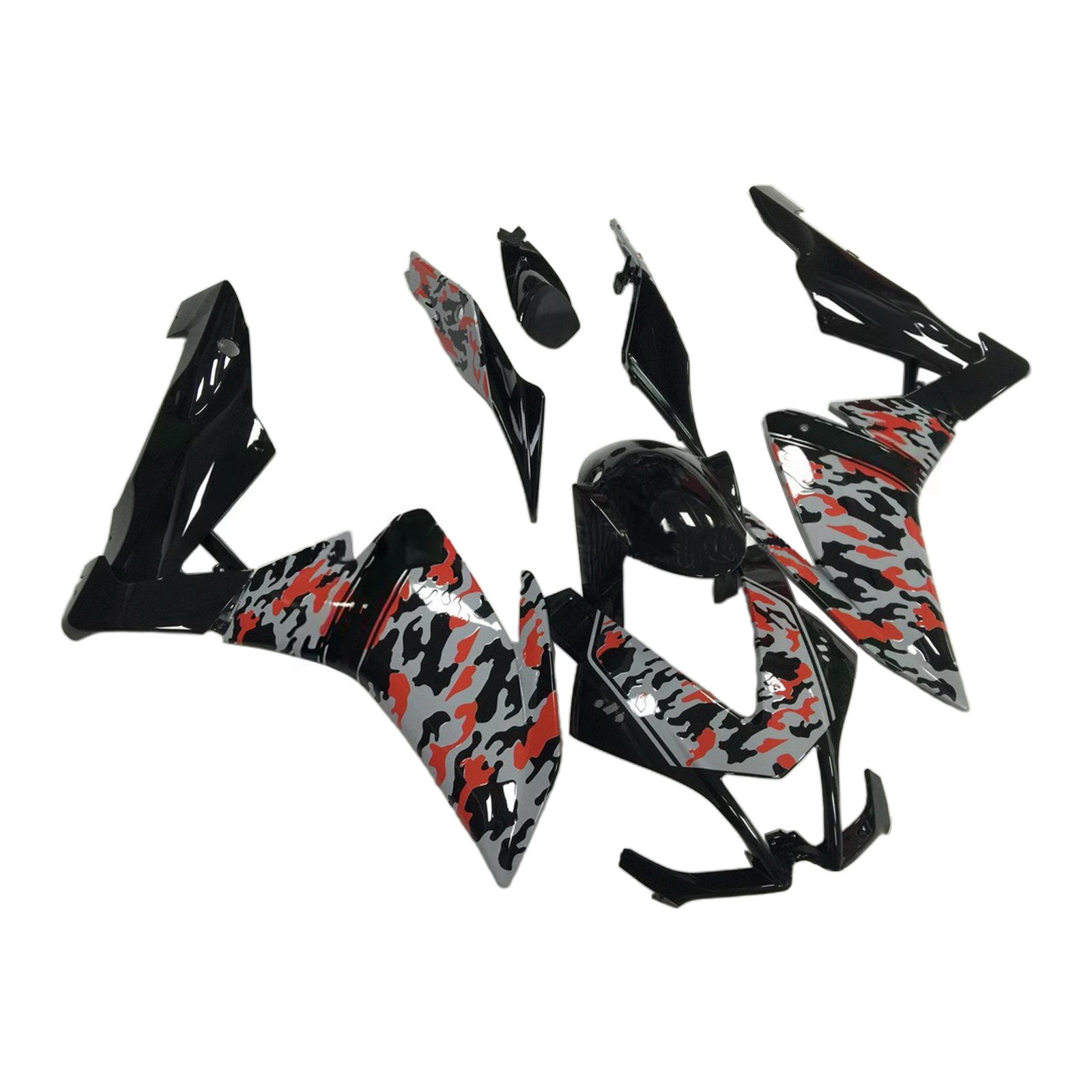Amotopart 2009-2015 RSV4 1000 Aprilia Red & Grey Camo Fairing Kit