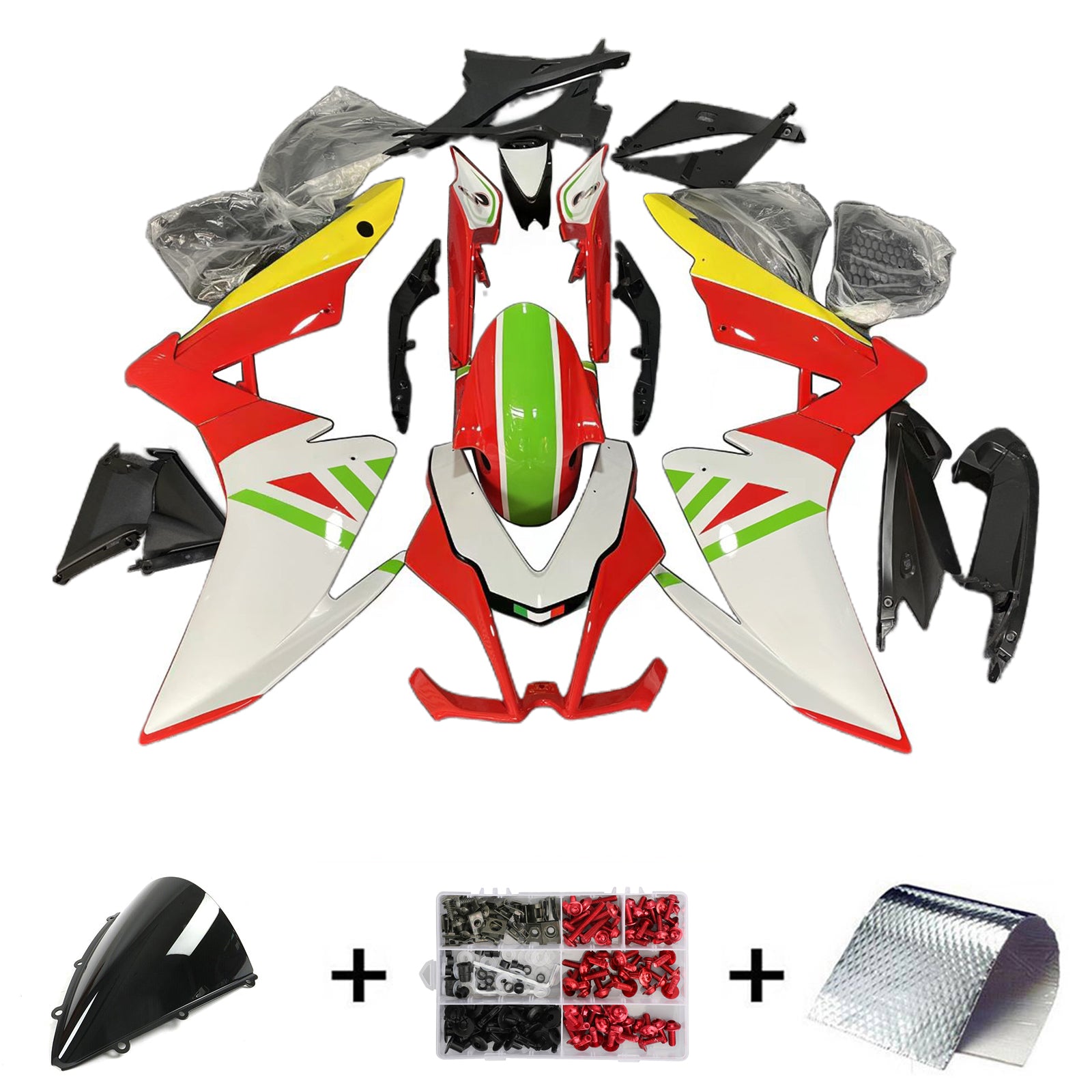Amotopart 2009-2015 RSV4 1000 Aprilia Red&Green Style4 Fairing Kit