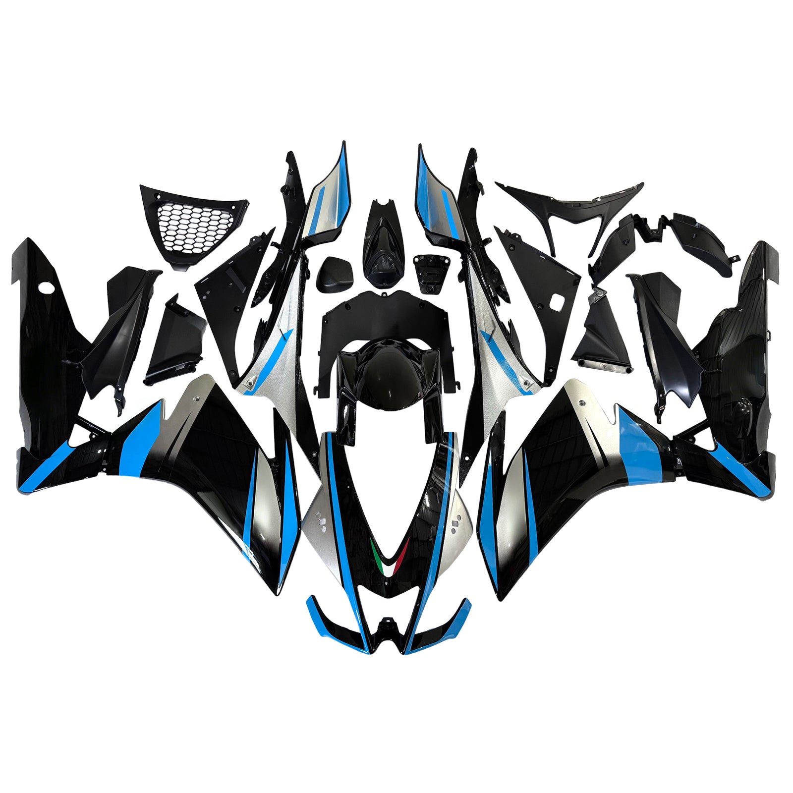 Amotopart 2009-2015 RSV4 1000 Aprilia Blue & Grey Fairing Zestaw