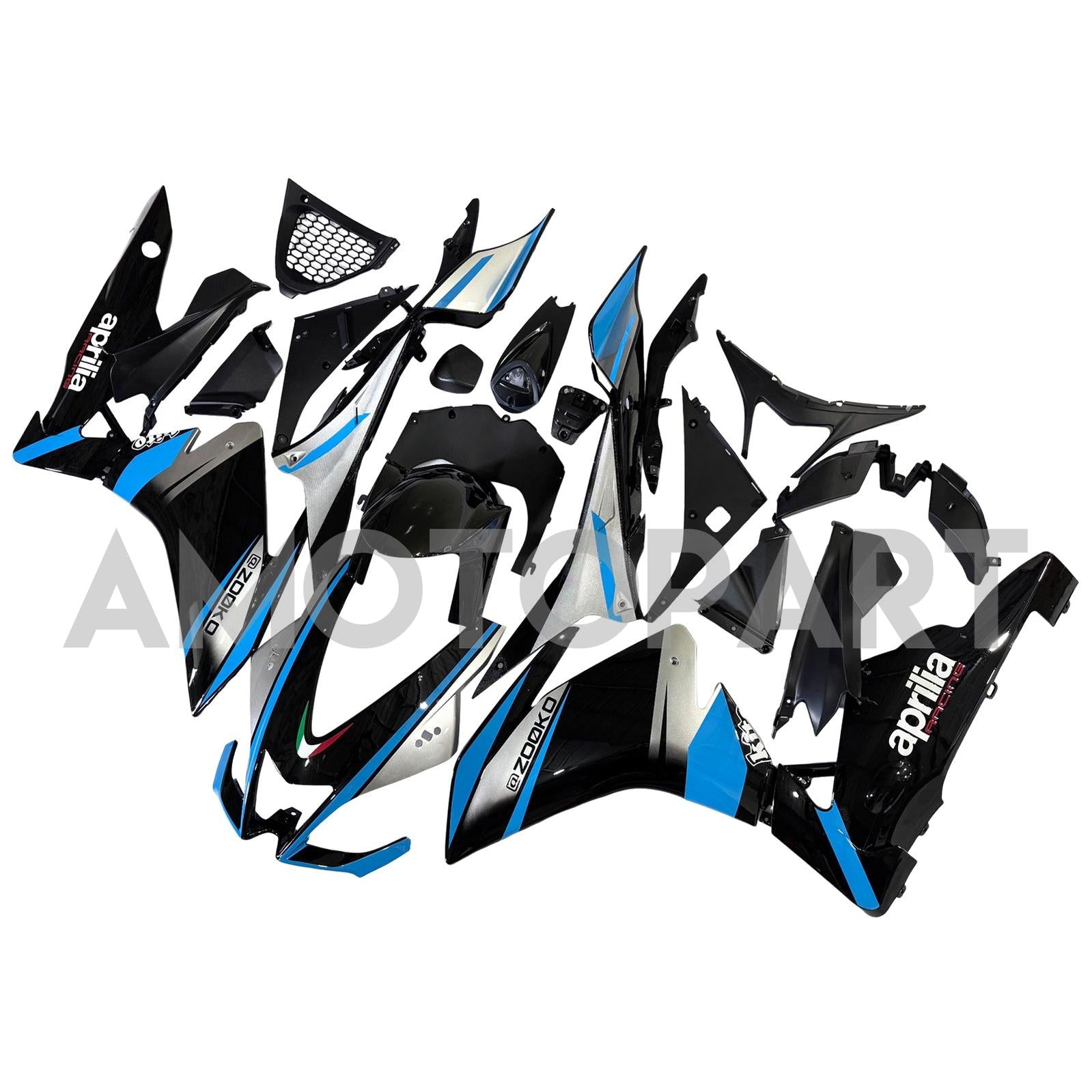 Amotopart 2009-2015 RSV4 1000 Aprilia Blue&Grey Fairing Kit