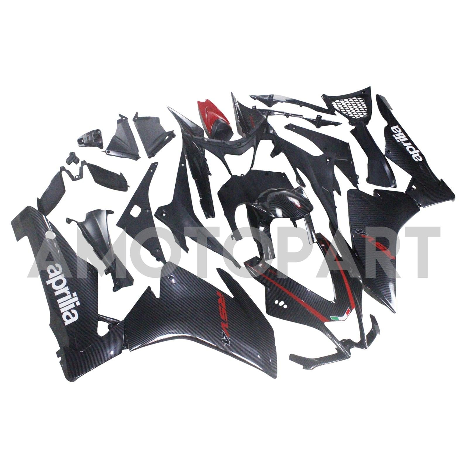 Amotopart 2009-2015 Aprilia RSV4 1000 Carbon Fiber Black Fairing Kit