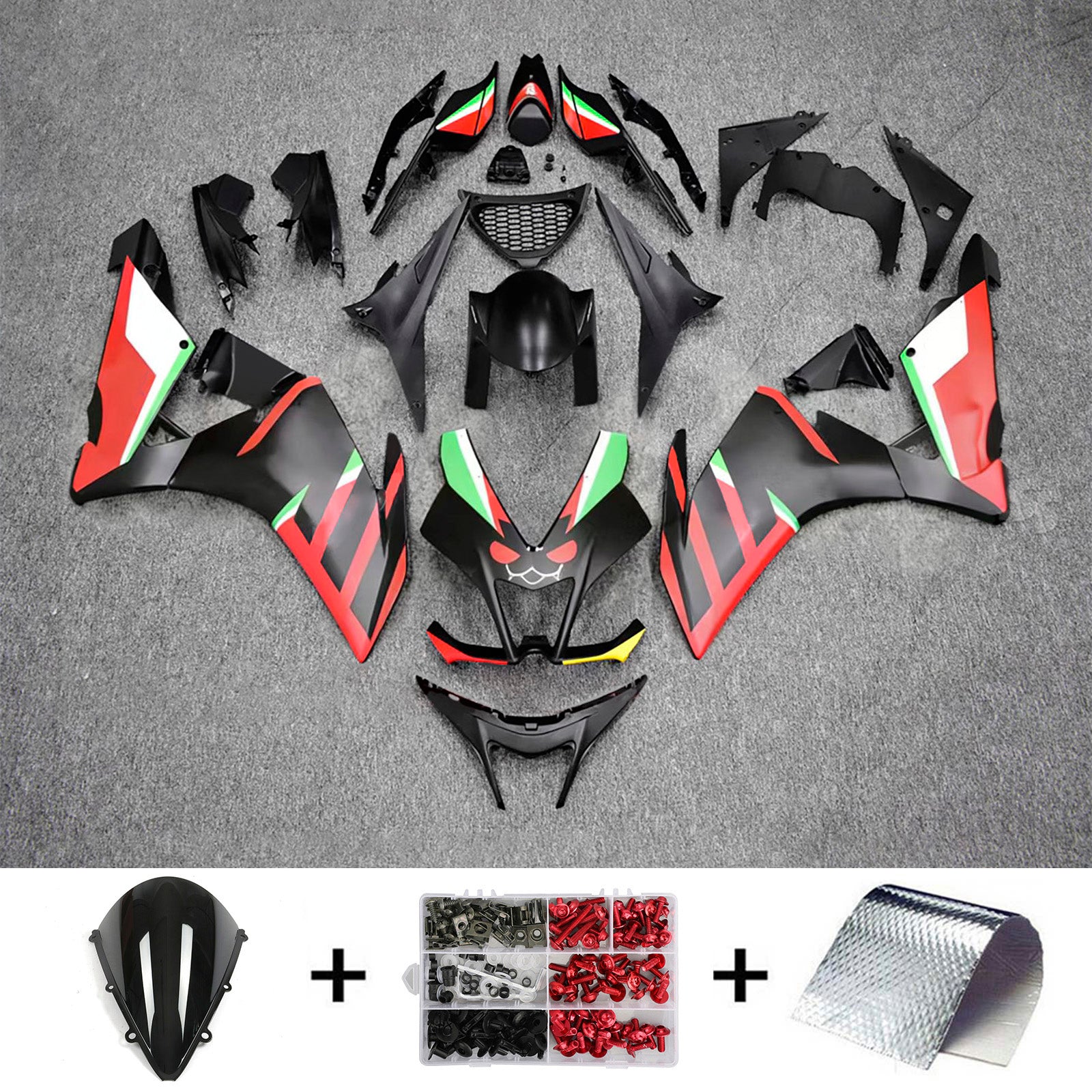 Amotopart 2009-2015 Aprilia RSV4 1000 czarny czerwony biały zestaw owiewki