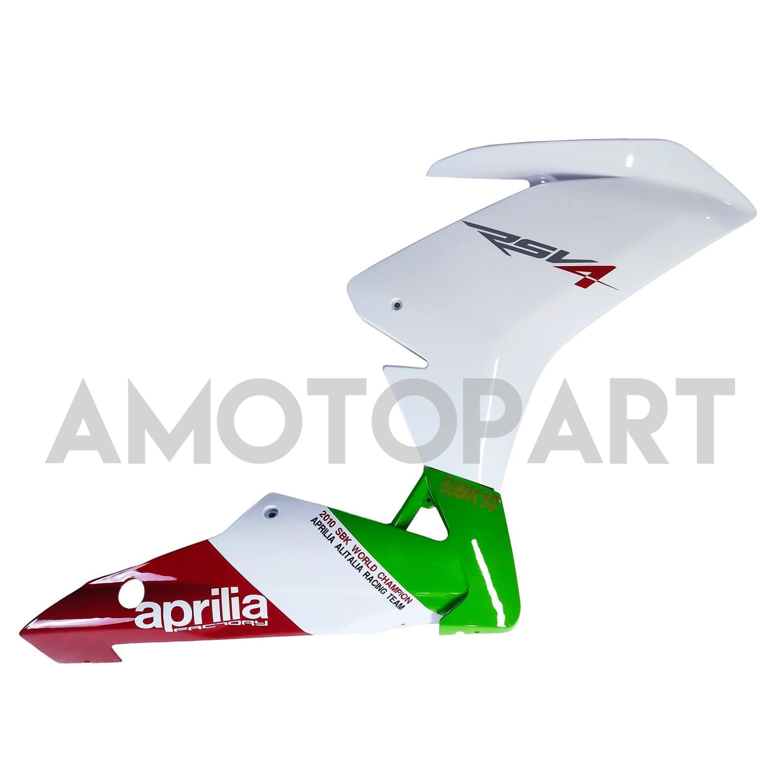 Amotopart 2009-2015 Aprilia RSV4 1000 White Black Green Fairing Kit