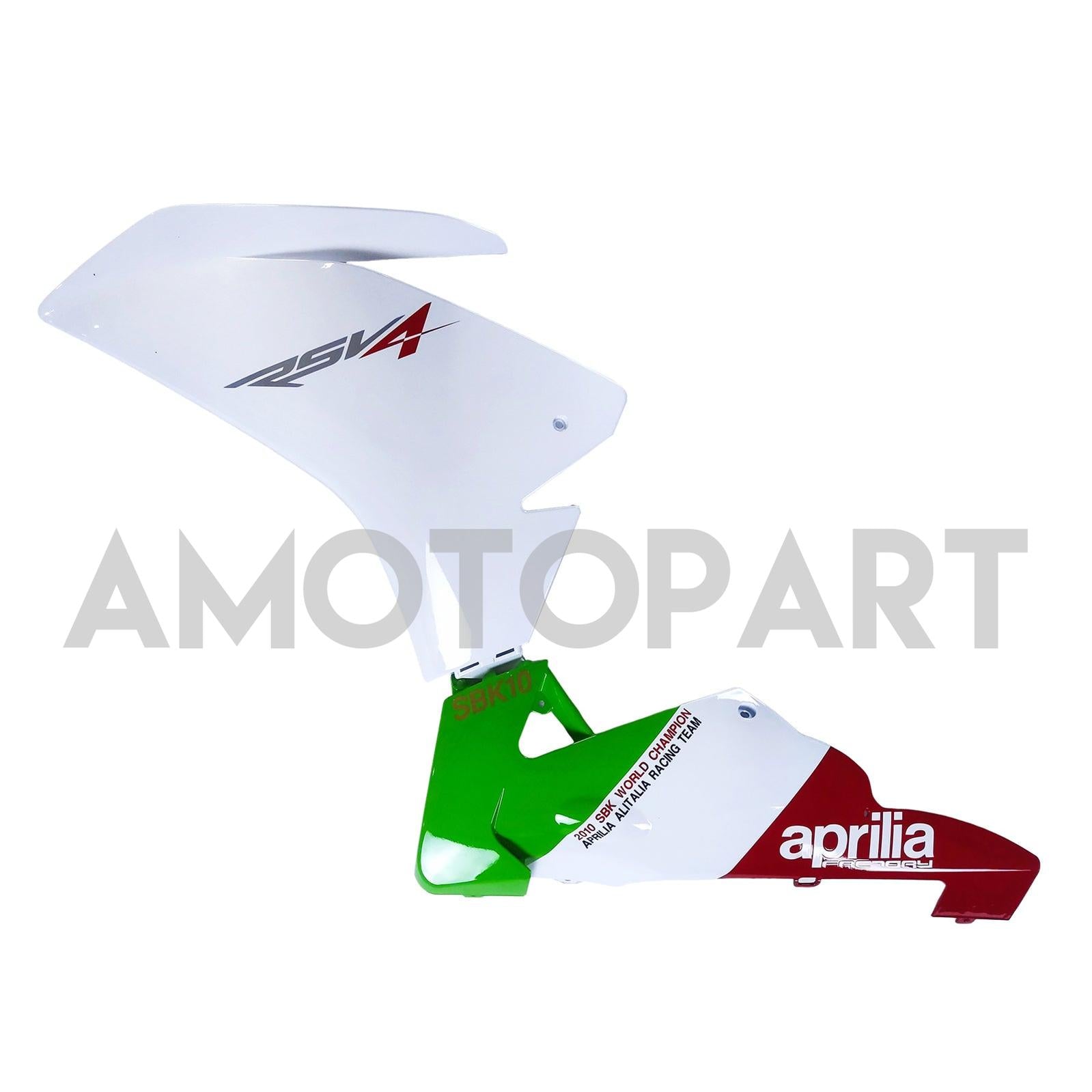 Amotopart 2009-2015 Aprilia RSV4 1000 White Black Green Fairing Kit