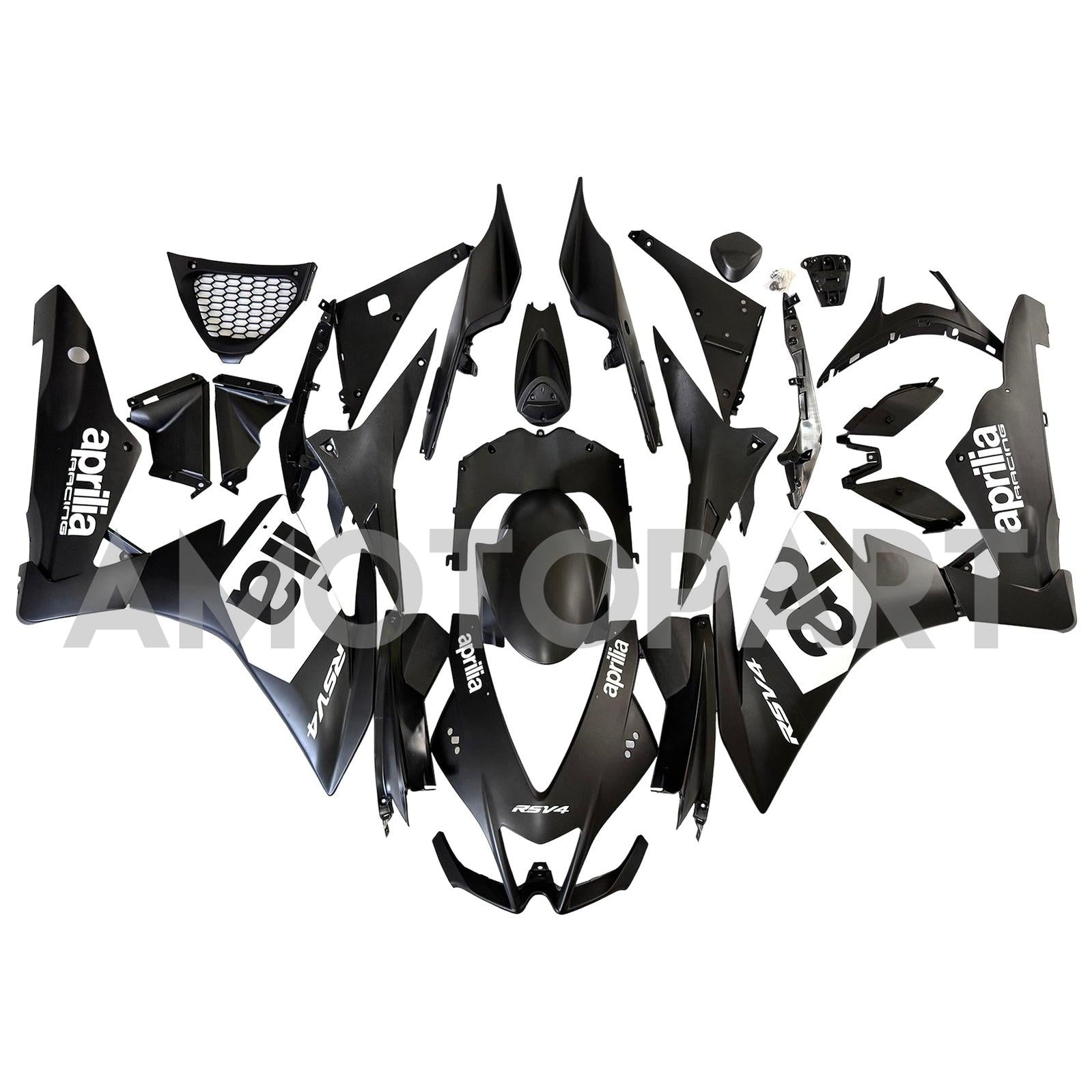 Amotopart 2009-2015 Aprilia RSV4 1000 White Black Fairing Kit