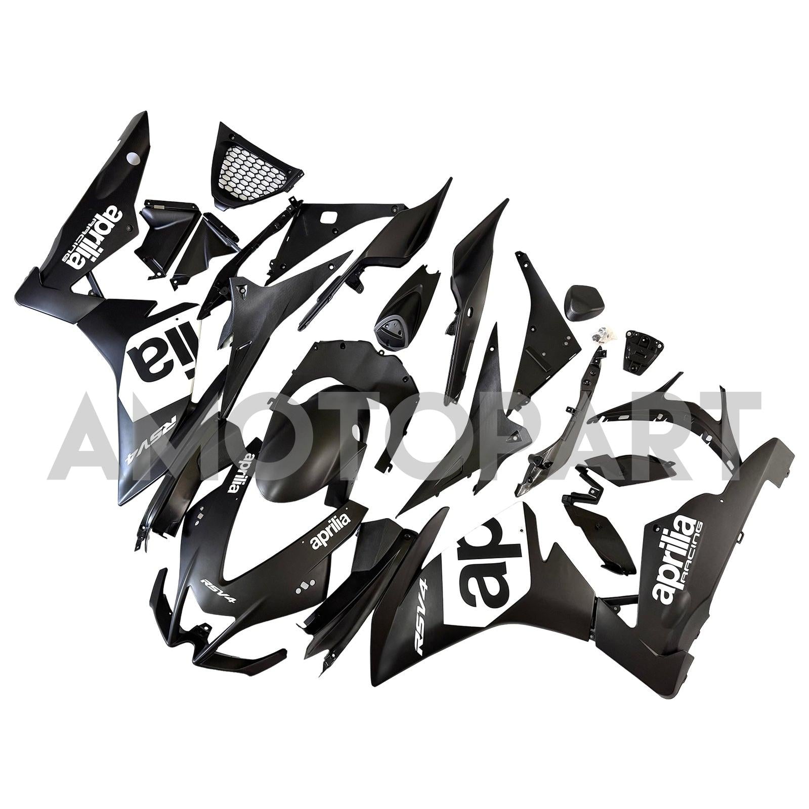 Amotopart 2009-2015 Aprilia RSV4 1000 White Black Fairing Kit