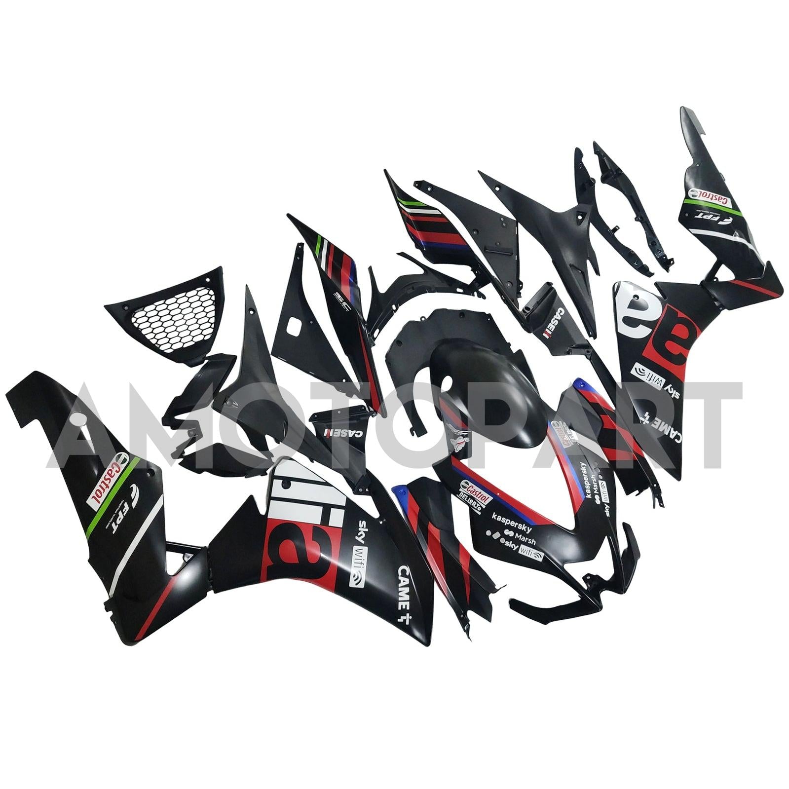 Amotopart 2009-2015 Aprilia RSV4 1000 Matte Black Red Fairing Kit