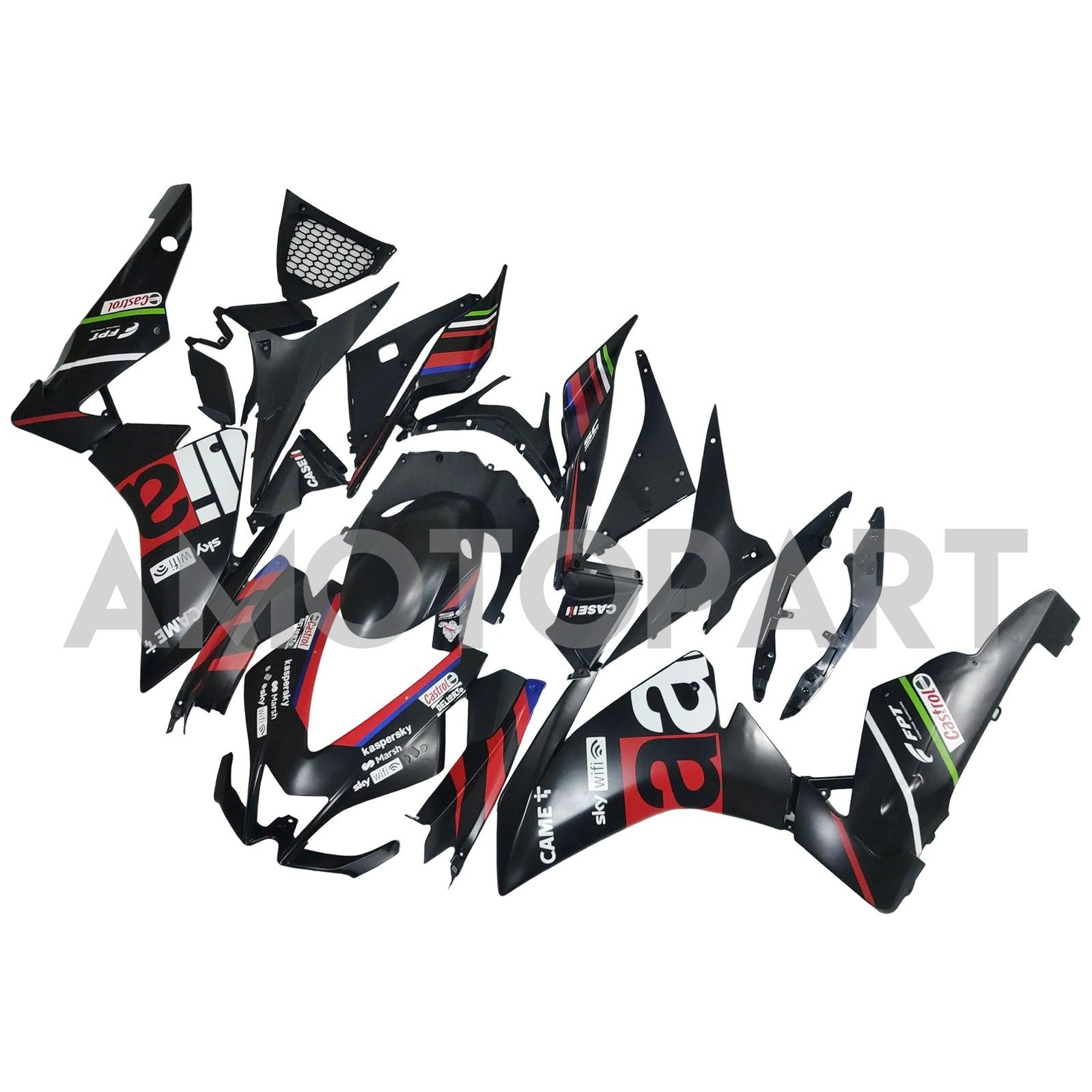 Amotopart 2009-2015 Aprilia RSV4 1000 Matte Black Red Fairing Kit