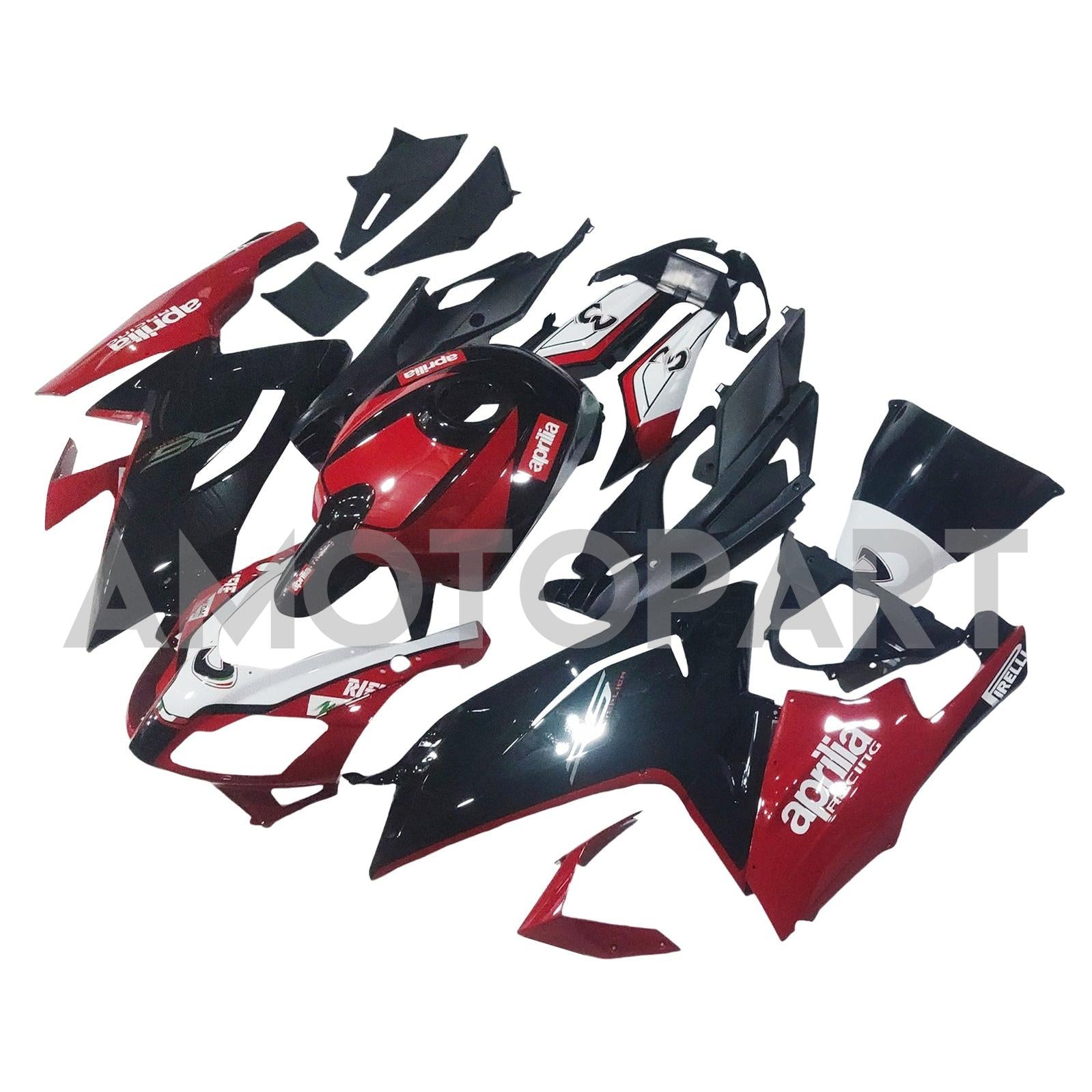 Amotopart Aprilia 2006-2011 RS125 Black & Red Fairing Kit