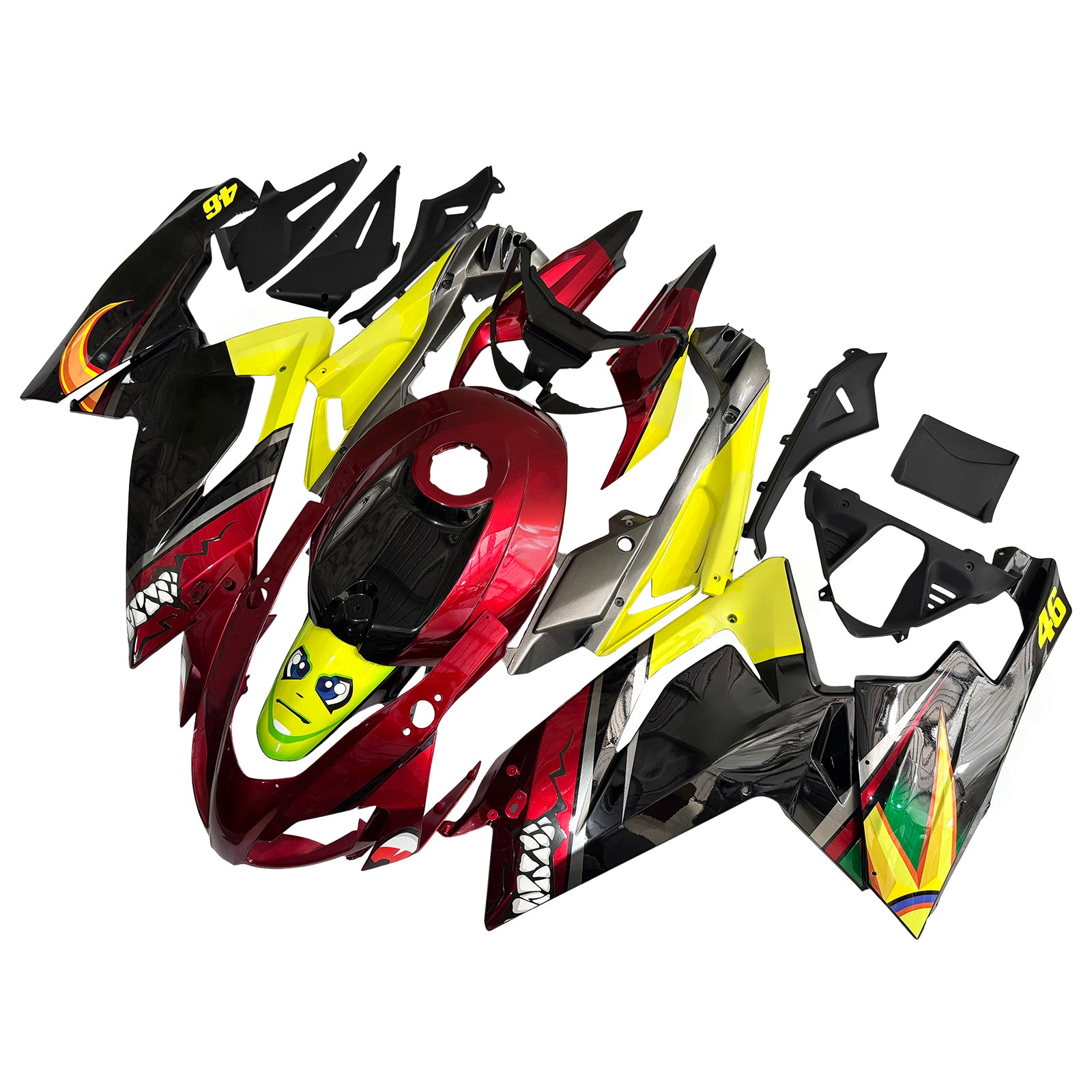 Amotopart Aprilia 2006-2011 RS125 Red & Yellow Monster Sharkteeth Fairing Kit