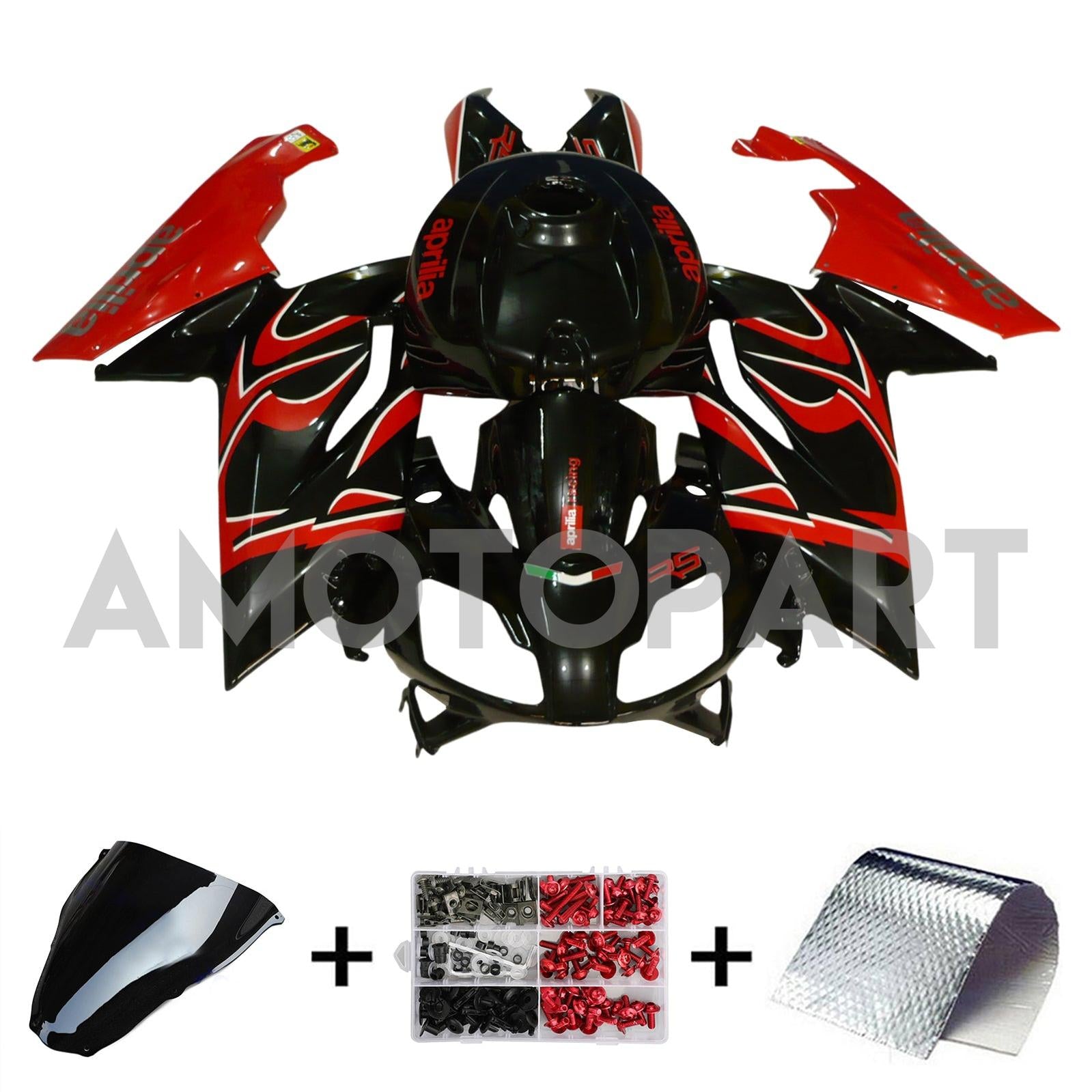 Amotopart Aprilia 2006-2011 RS125 Red&Black Fairing Kit
