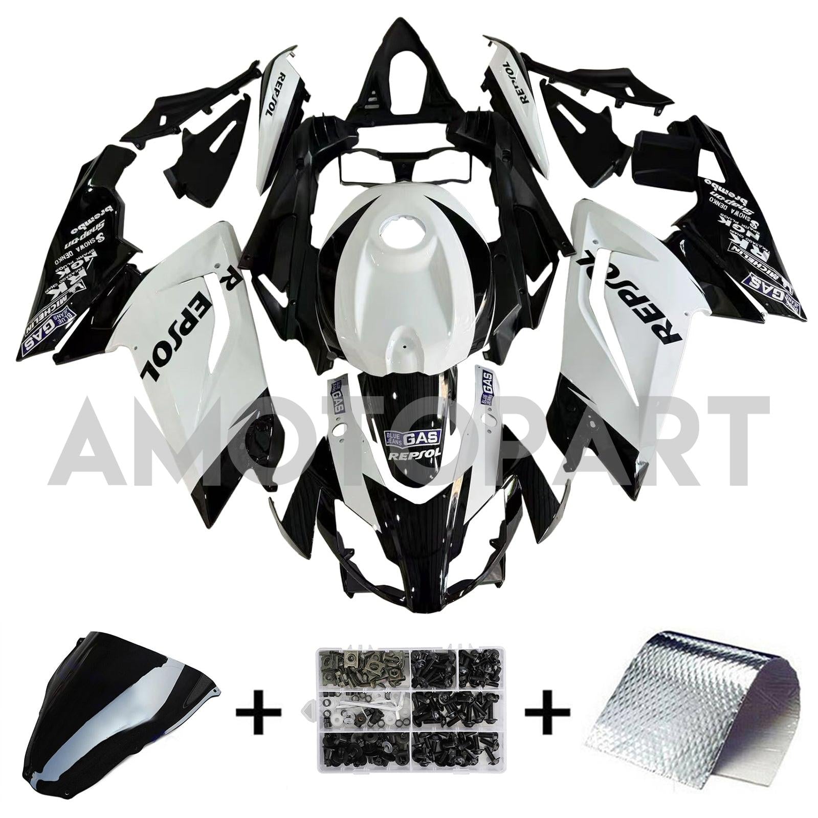 Amotopart Aprilia 2006-2011 RS125 White&Black Repjol Fairing Kit