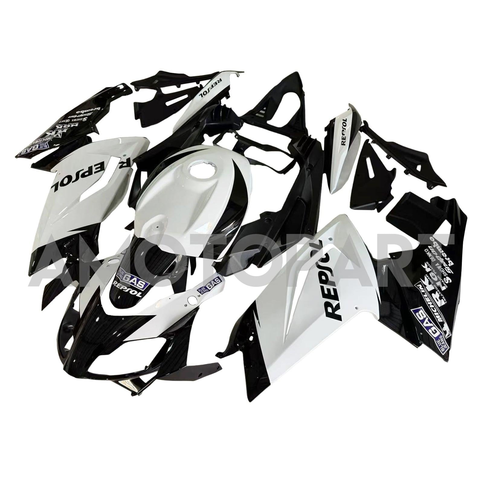 Amotopart Aprilia 2006-2011 RS125 ホワイト&ブラック Repjol フェアリングキット