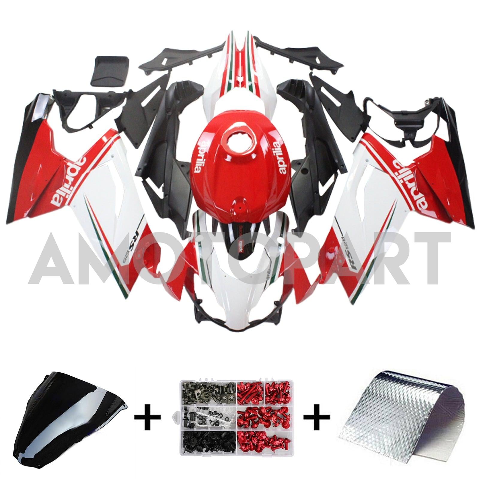 Amotopart Aprilia 2006-2011 RS125 Red&White Style5 Fairing Kit