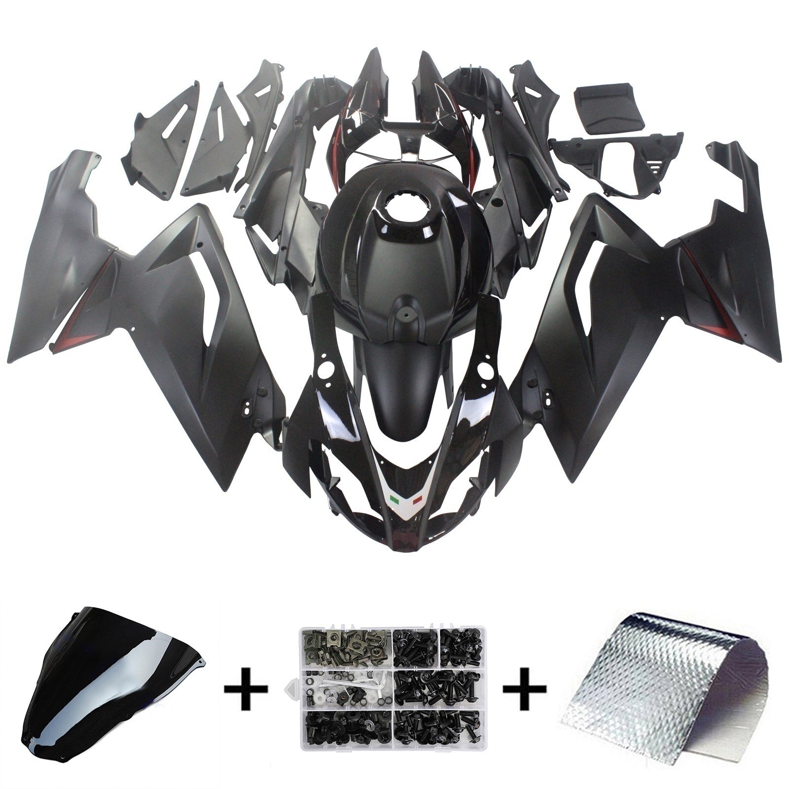 Amotopart Aprilia 2006-2011 RS125 Plain Black Fairing Kit